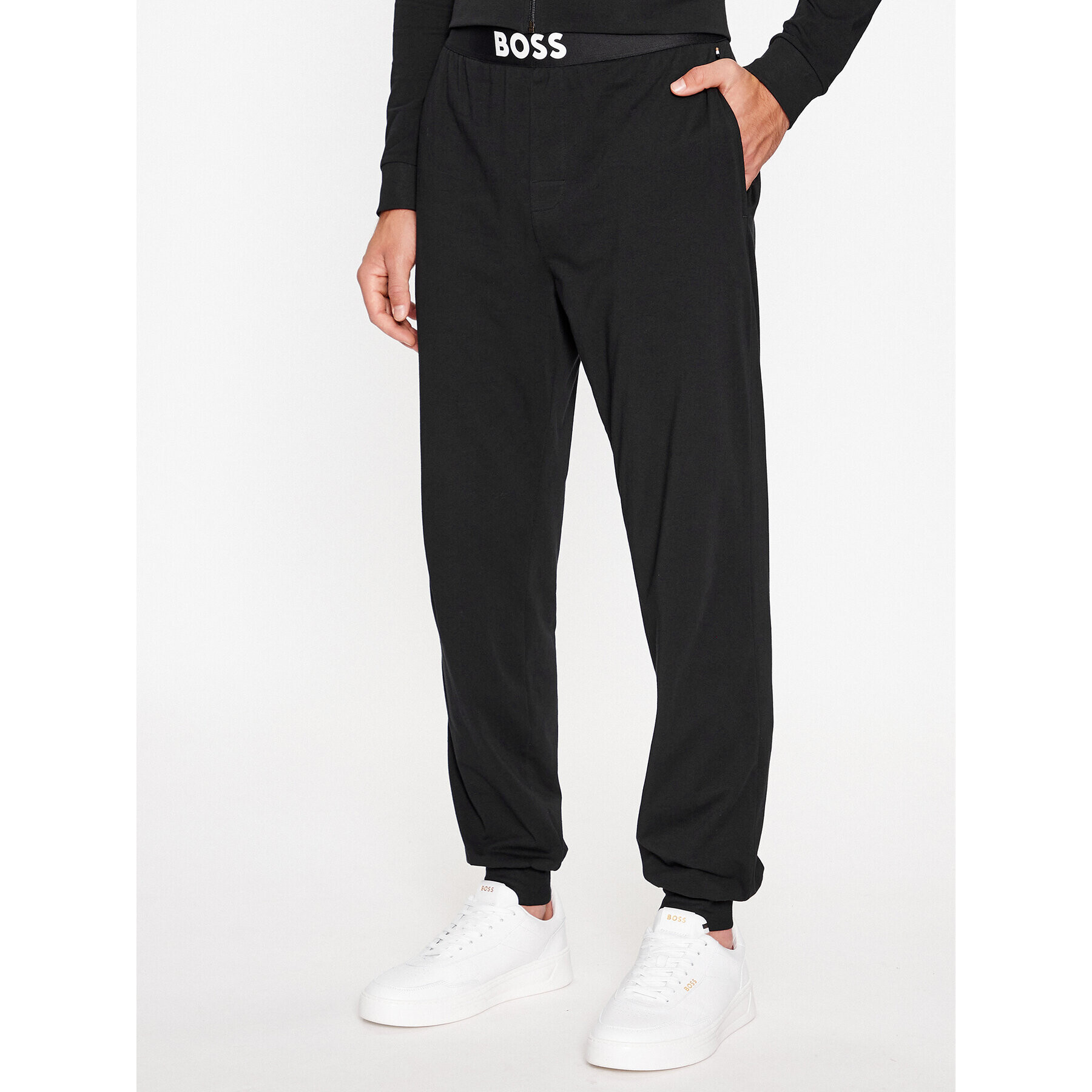 Boss Долнище анцуг Stmt Pants 50502769 Черен Regular Fit - Pepit.bg