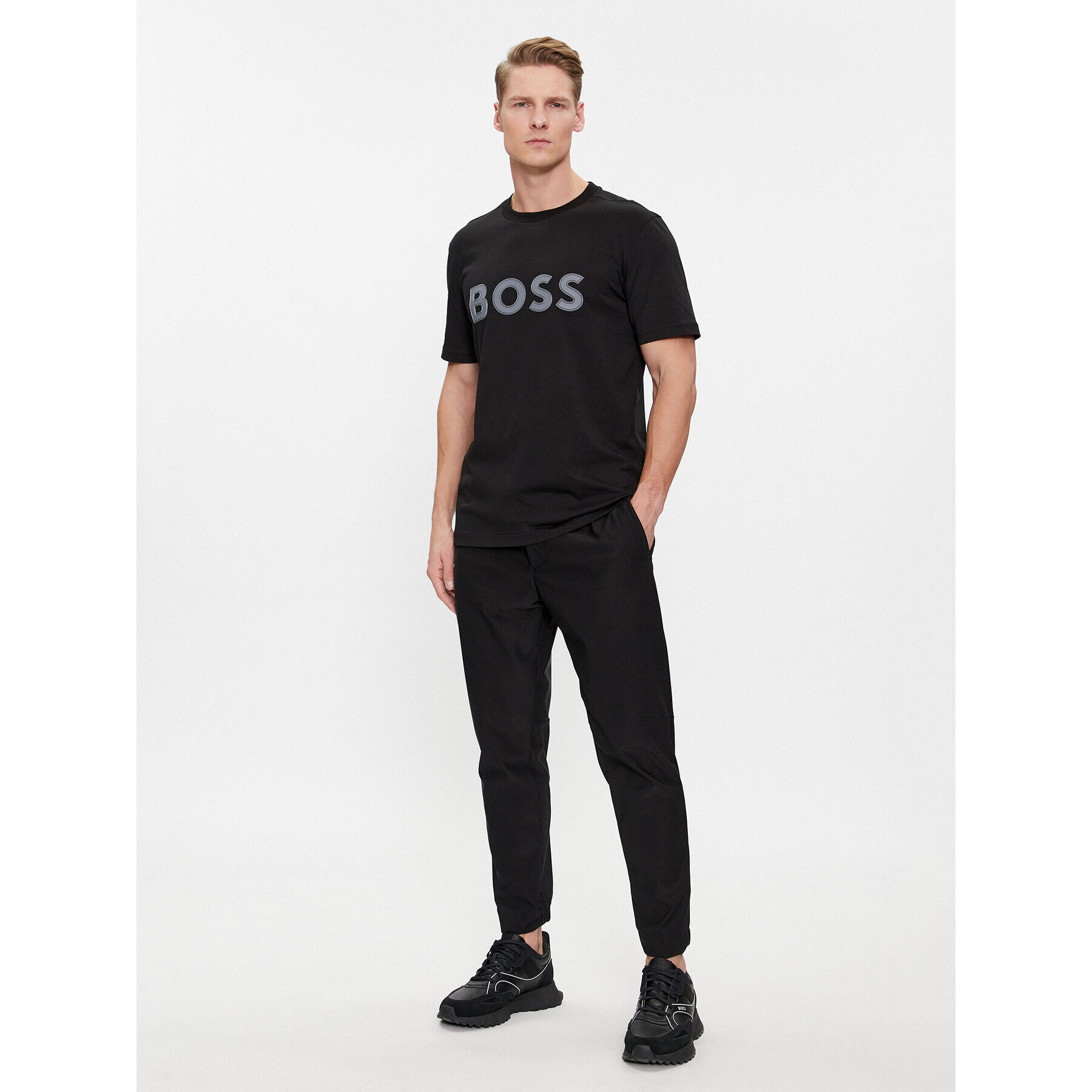 Boss Долнище анцуг T_Flex 50500615 Черен Tapered Fit - Pepit.bg