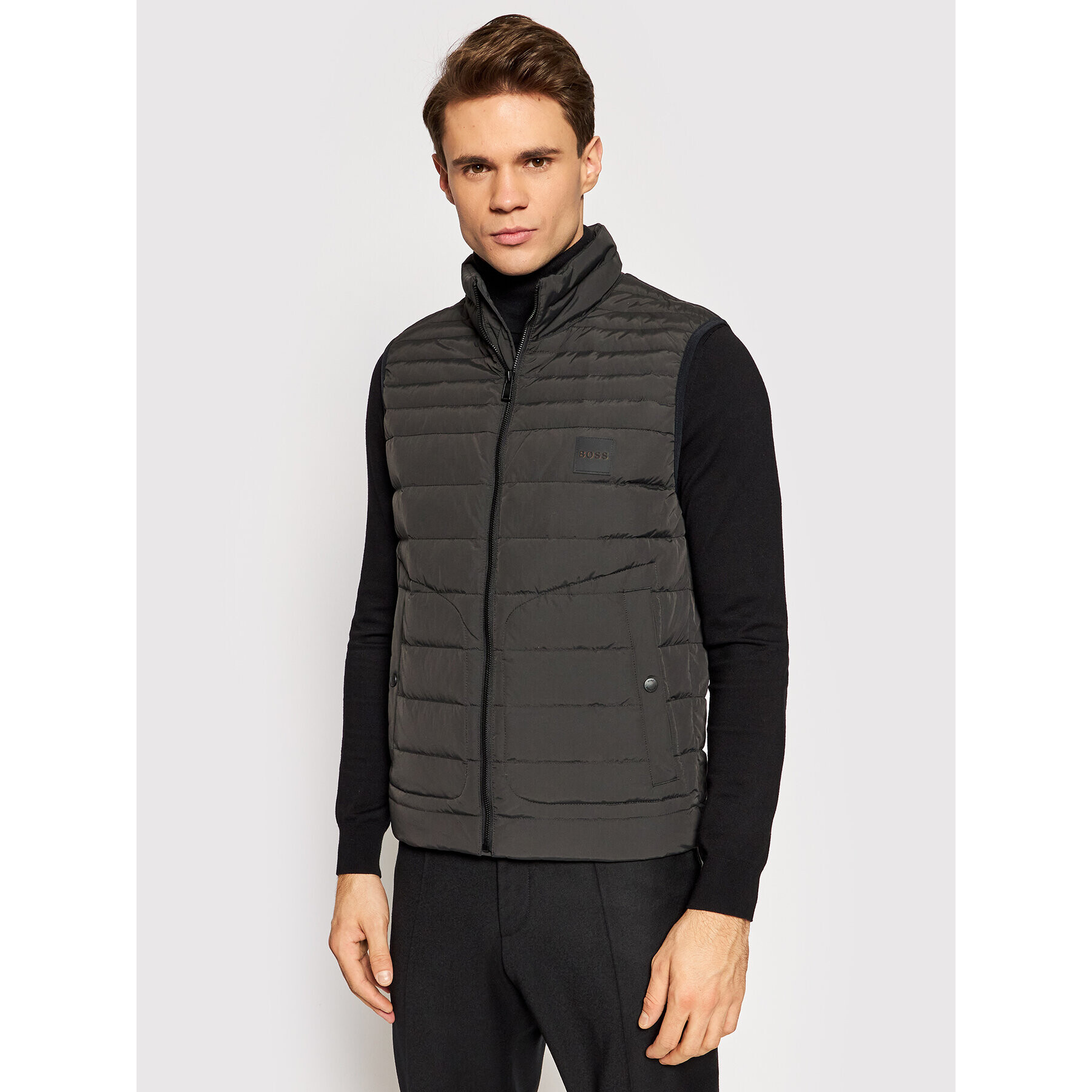 Boss Елек Oblu 50456017 Черен Regular Fit - Pepit.bg