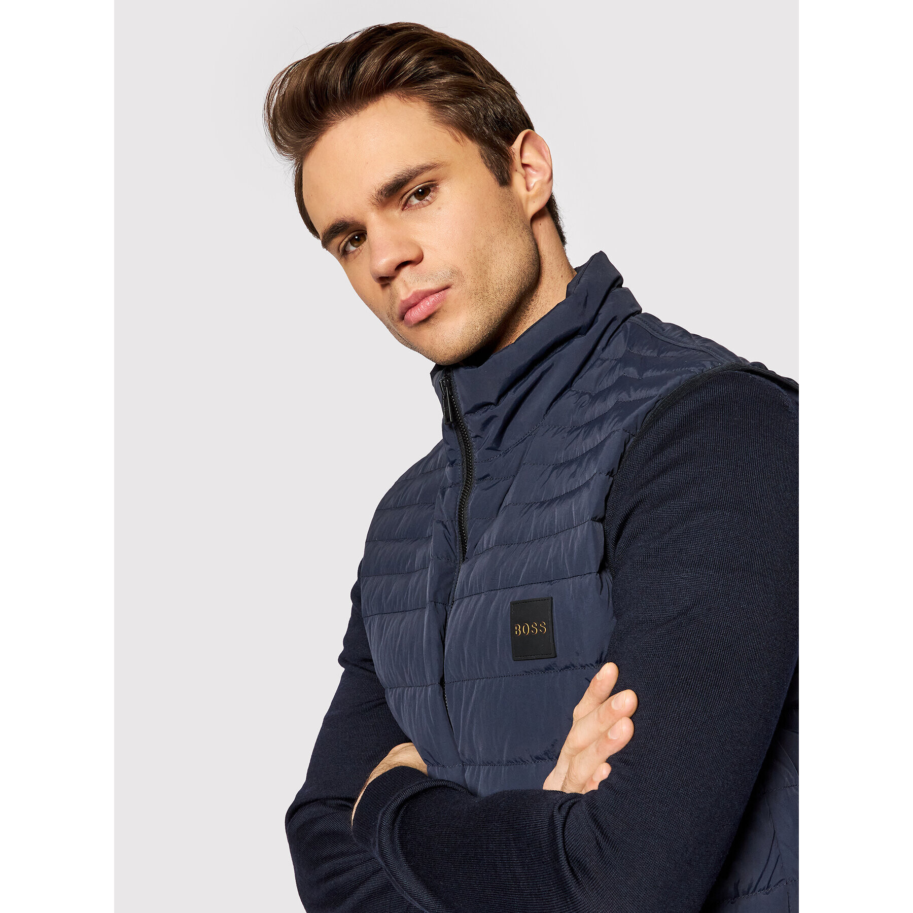 Boss Елек Oblu 50456017 Тъмносин Regular Fit - Pepit.bg