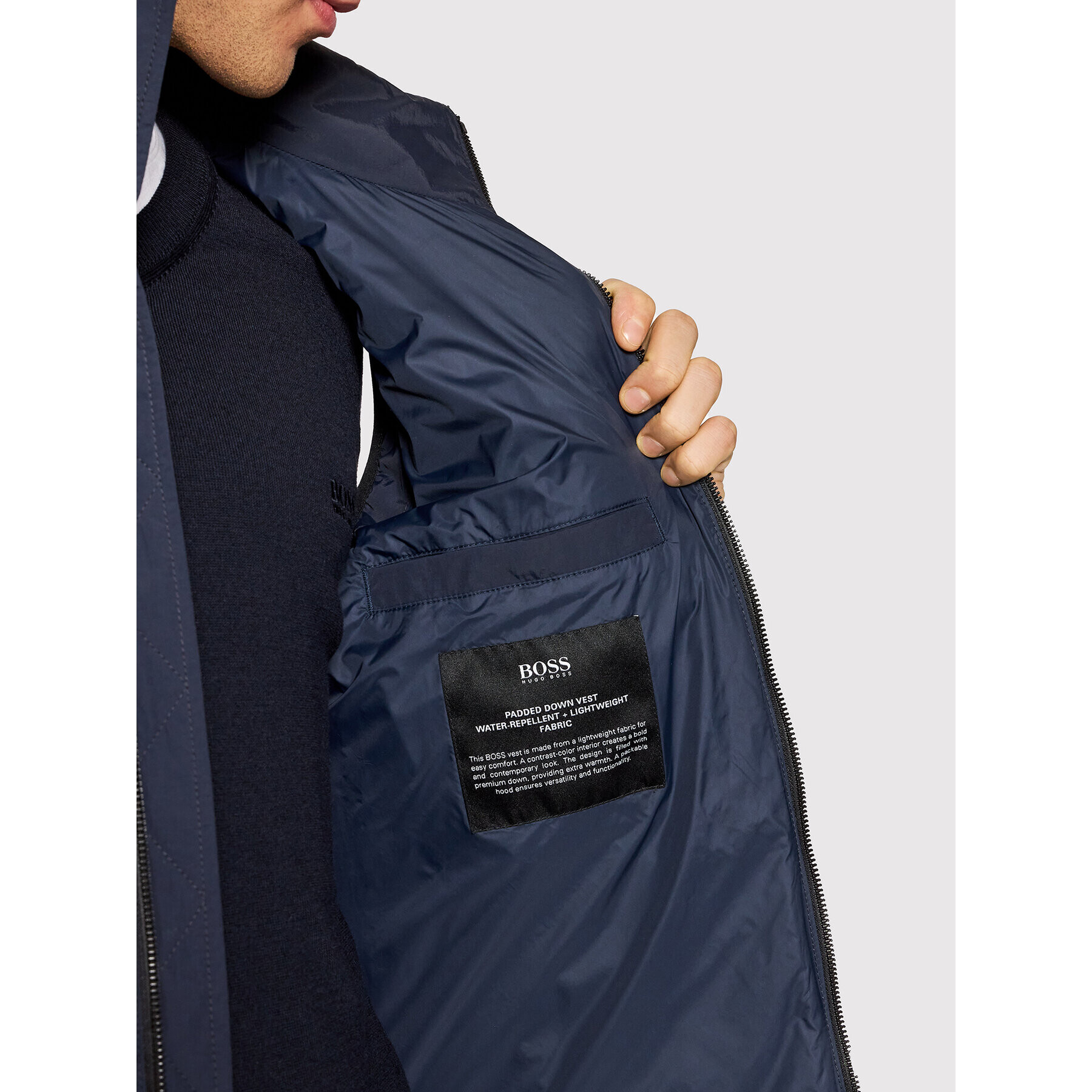 Boss Елек Oblu 50456017 Тъмносин Regular Fit - Pepit.bg