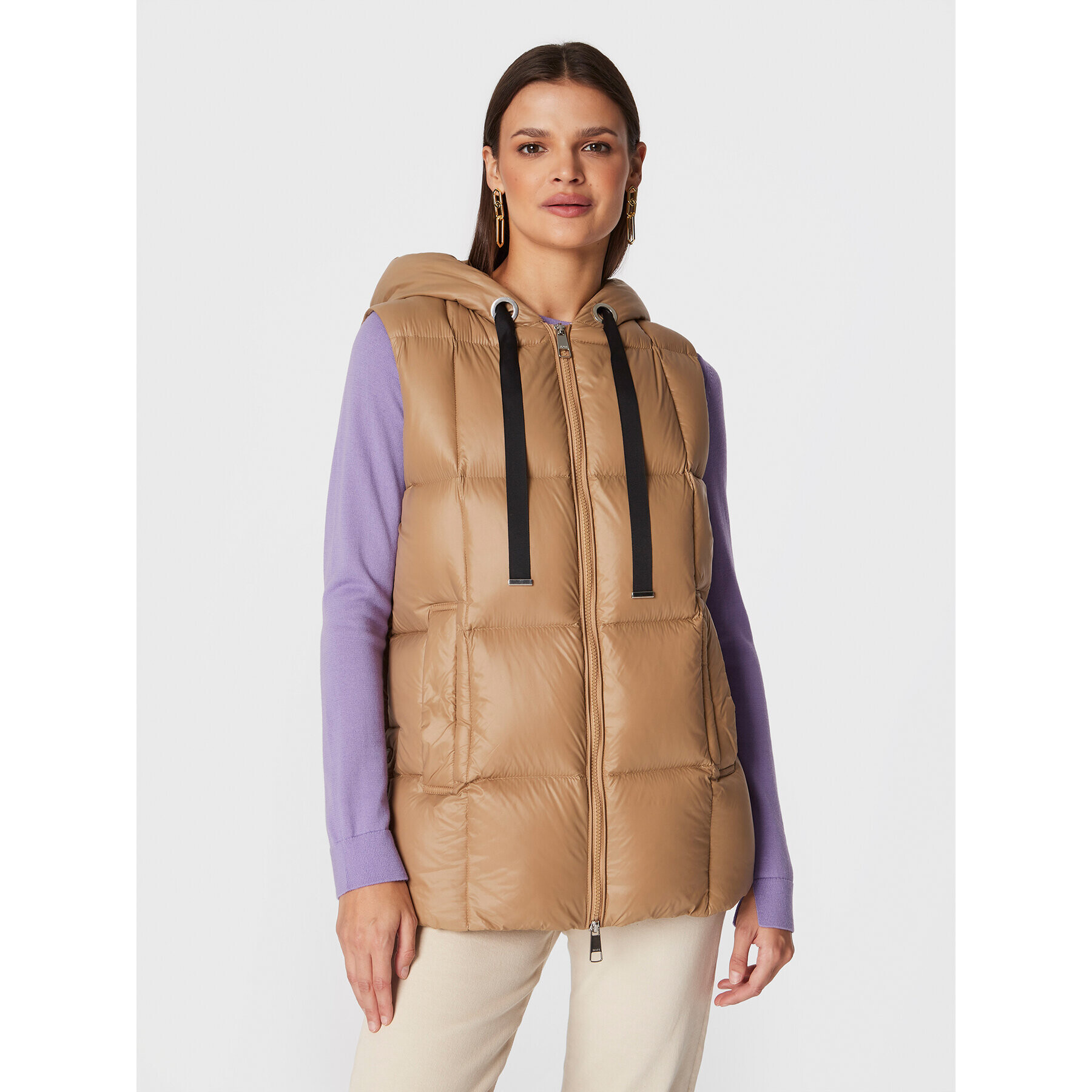 Boss Елек Padriani 50478322 Бежов Comfort Fit - Pepit.bg