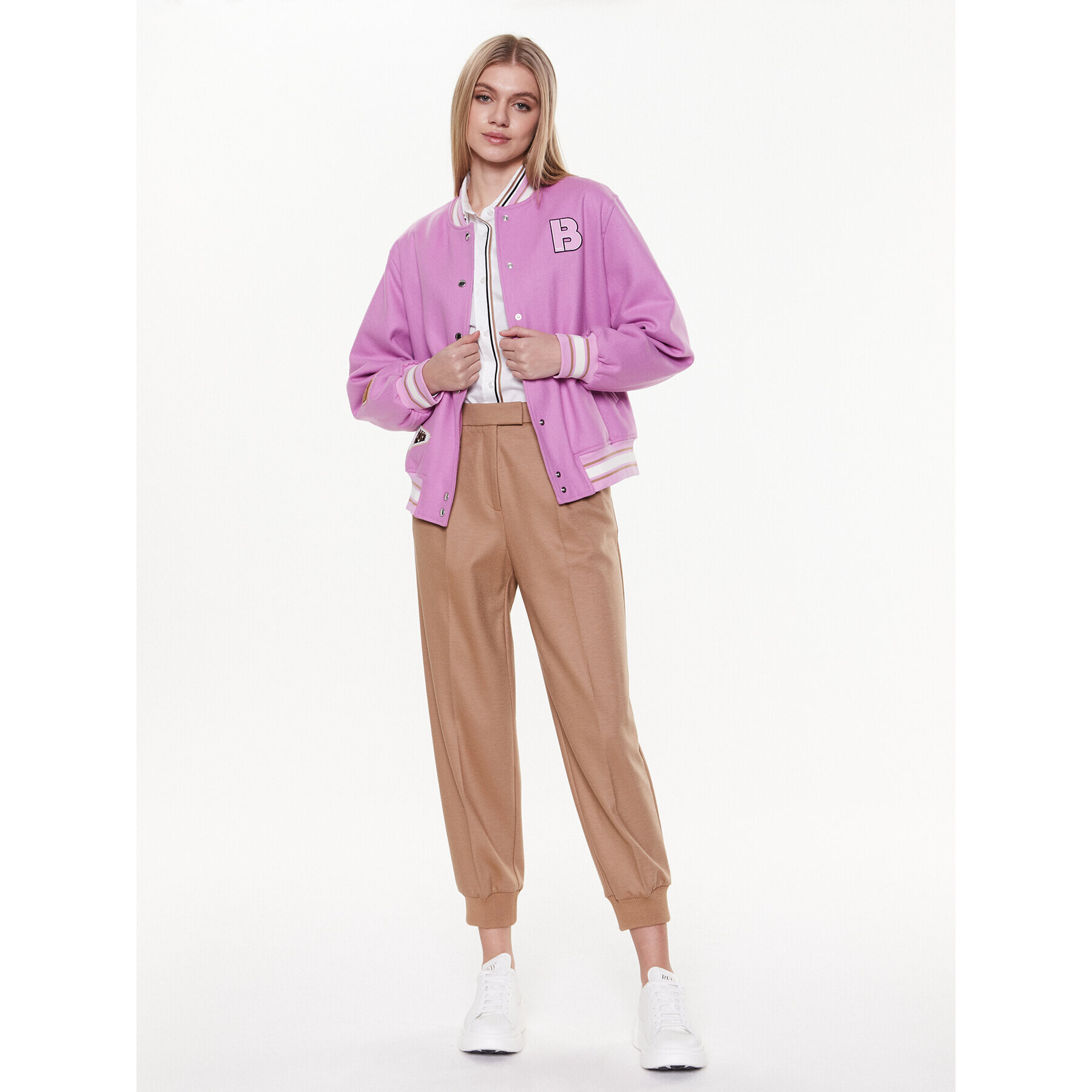 Boss Яке бомбър 50483272 Розов Relaxed Fit - Pepit.bg