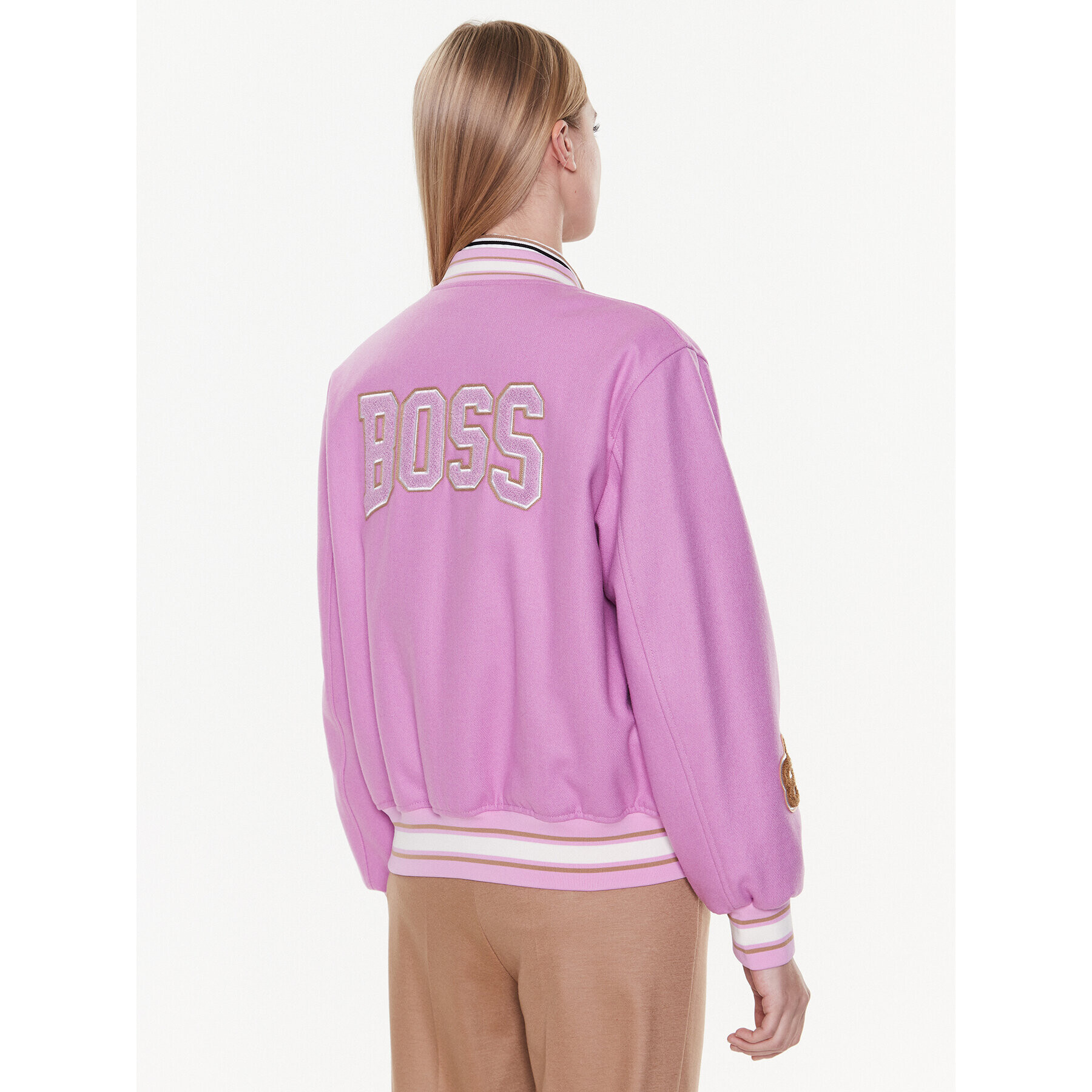 Boss Яке бомбър 50483272 Розов Relaxed Fit - Pepit.bg