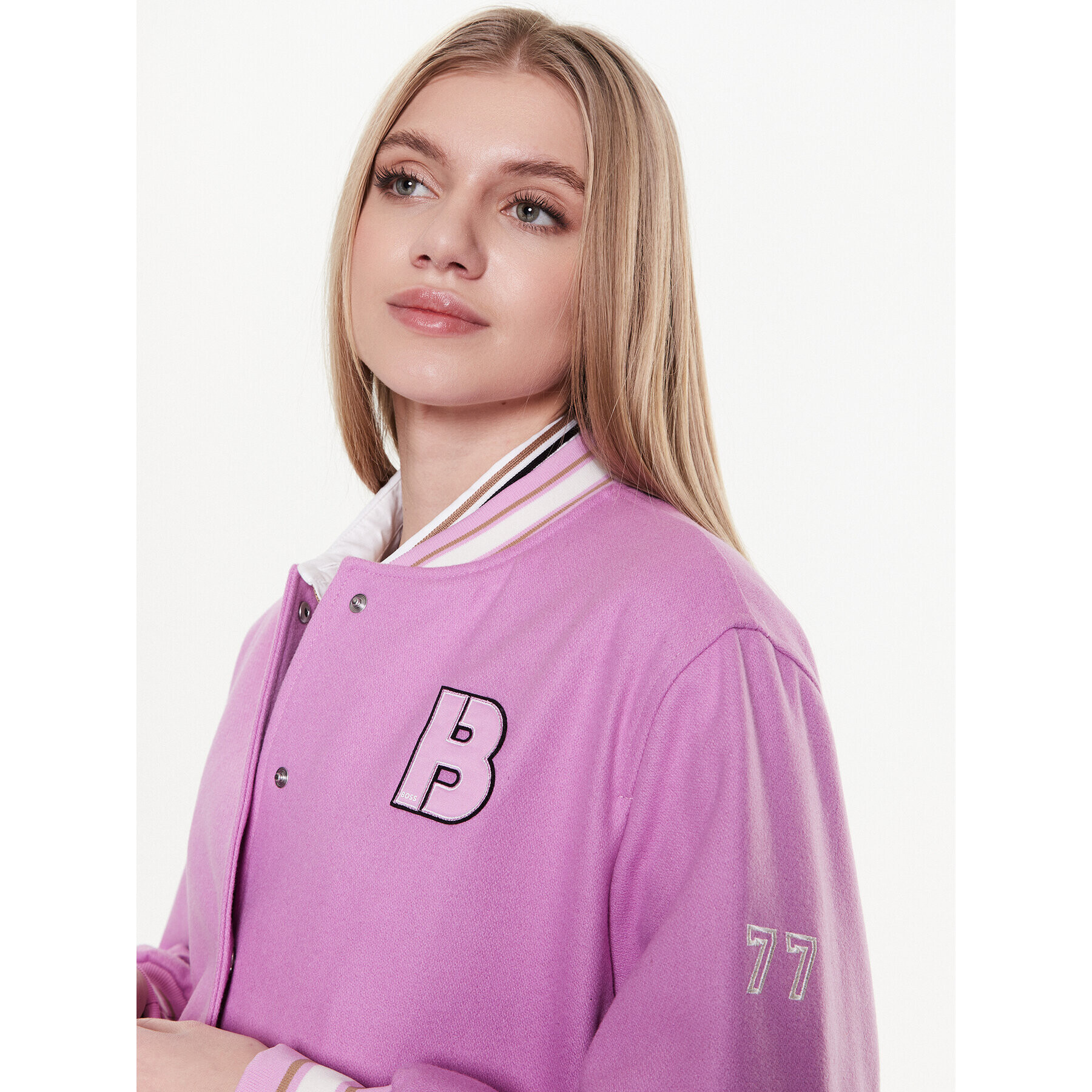 Boss Яке бомбър 50483272 Розов Relaxed Fit - Pepit.bg