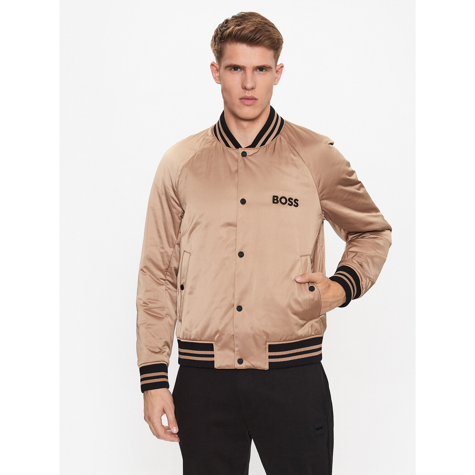 Boss Яке бомбър 50483945 Бежов Regular Fit - Pepit.bg
