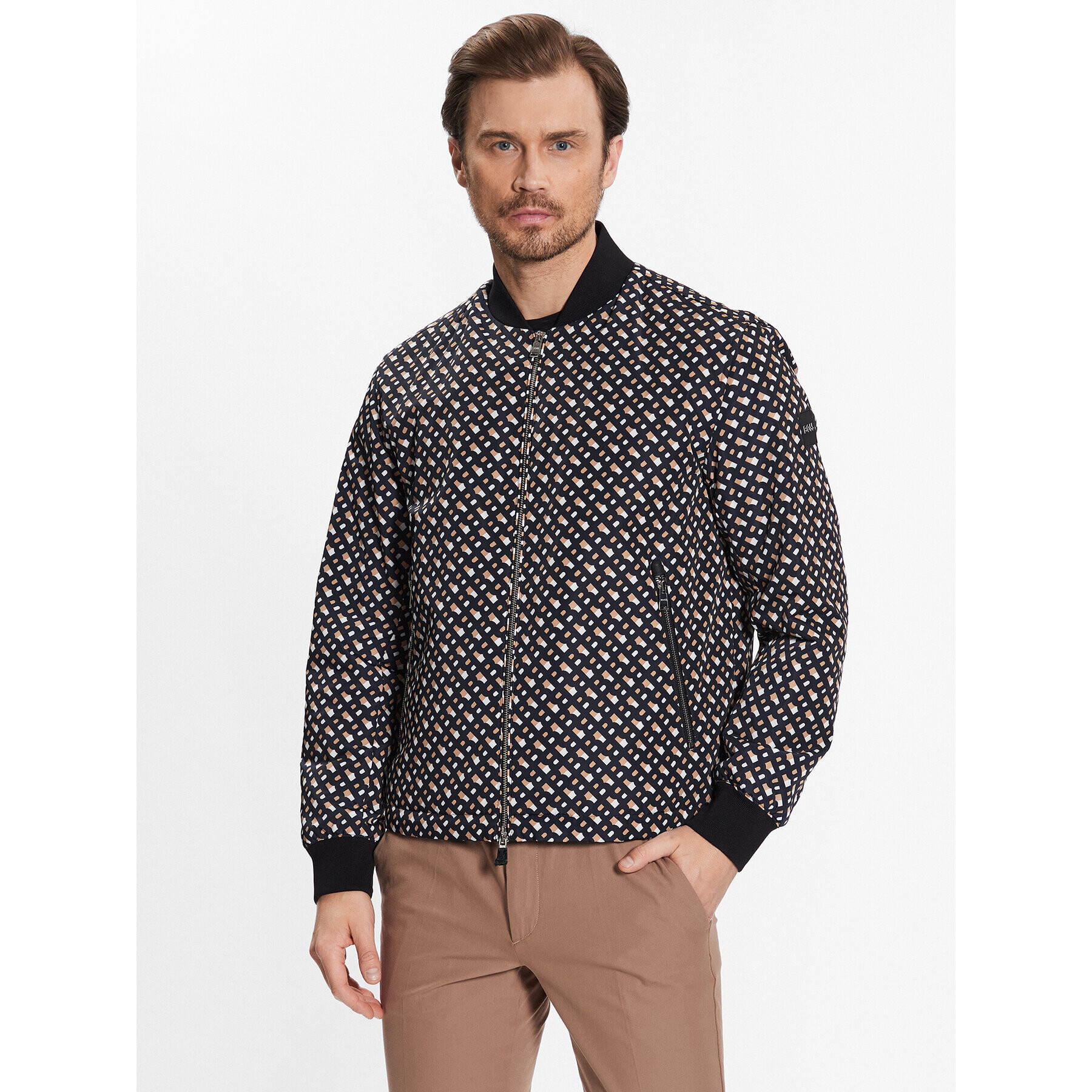Boss Яке бомбър 50486874 Черен Regular Fit - Pepit.bg