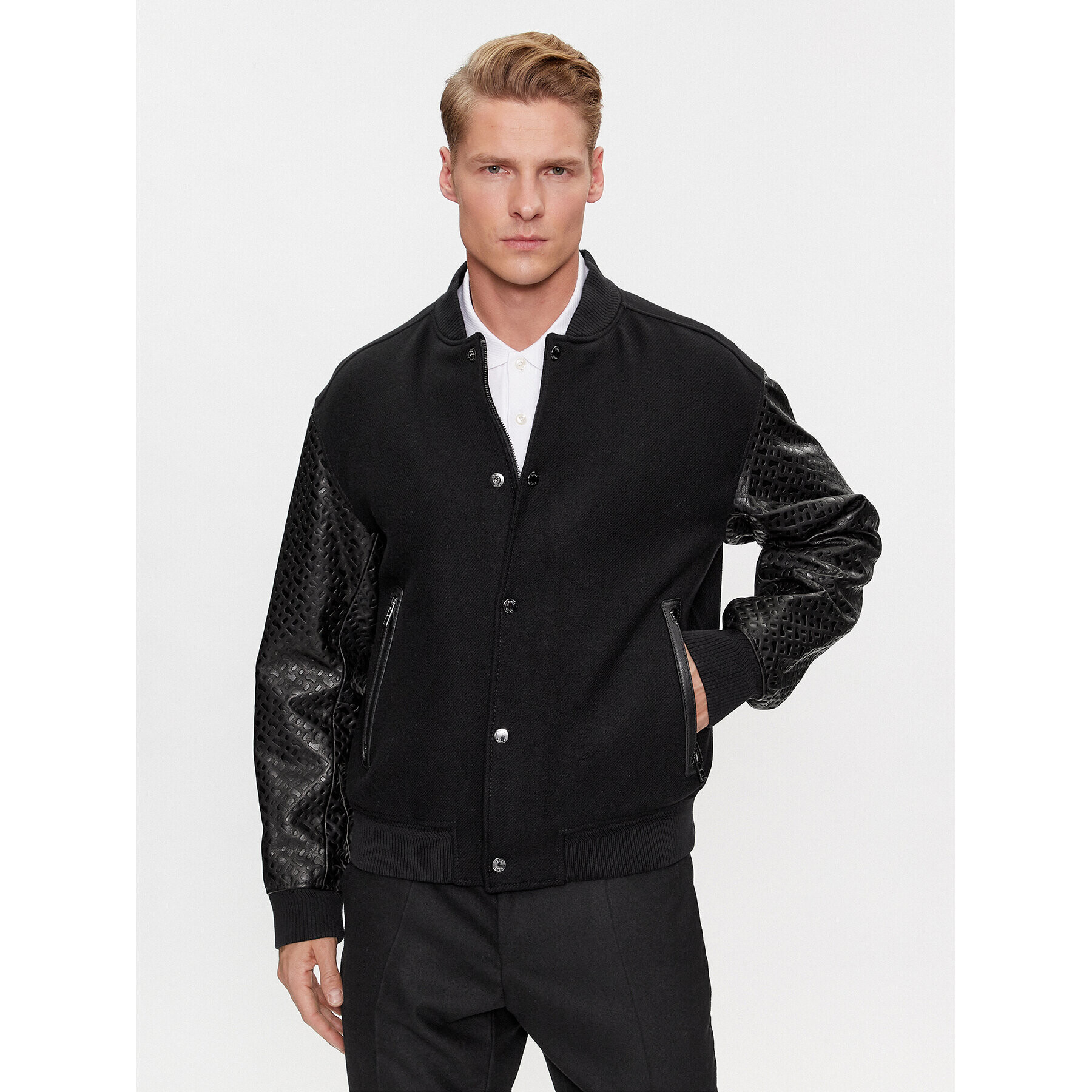 Boss Яке бомбър Motiver1 50499589 Черен Regular Fit - Pepit.bg