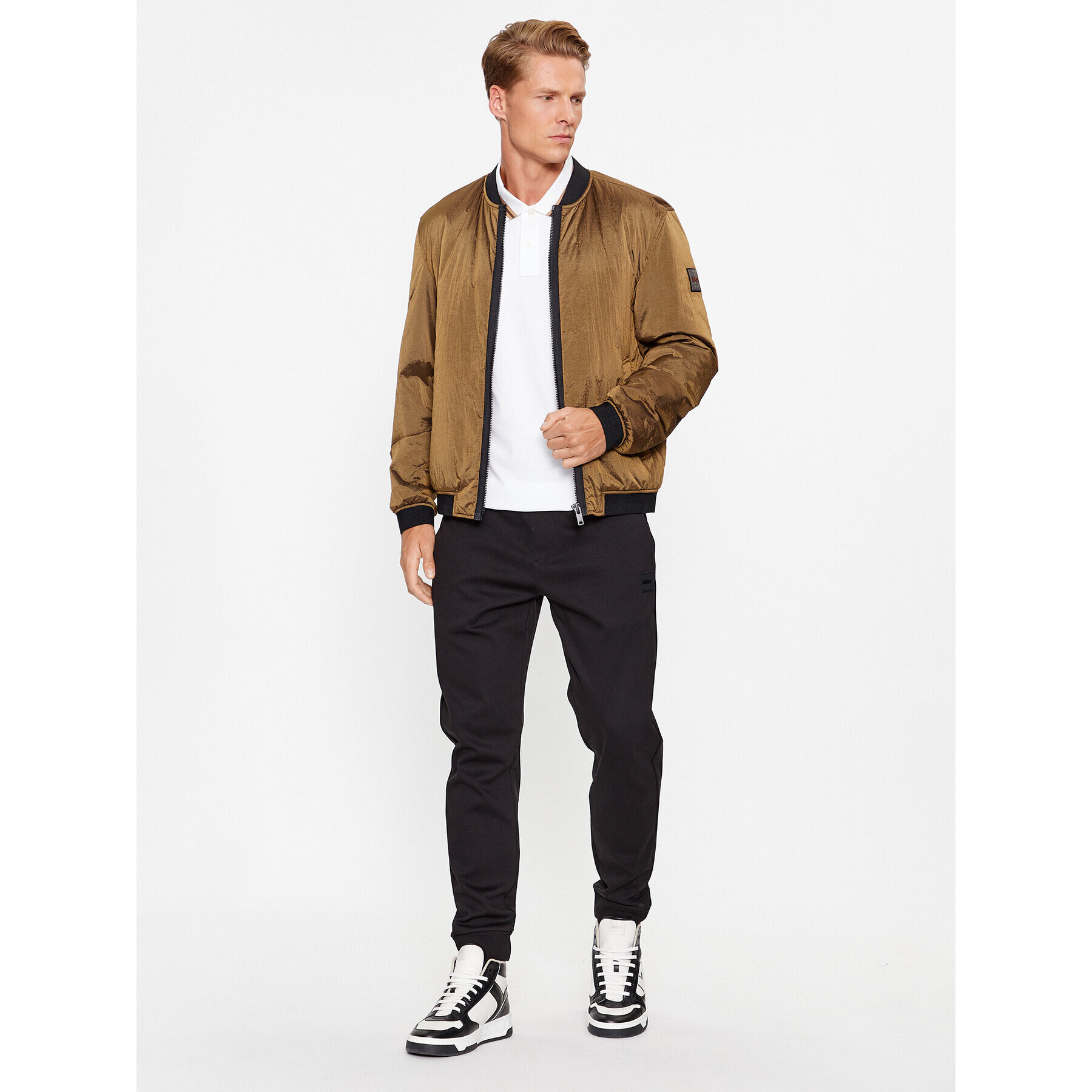 Boss Яке бомбър Overse 50496479 Кафяв Regular Fit - Pepit.bg