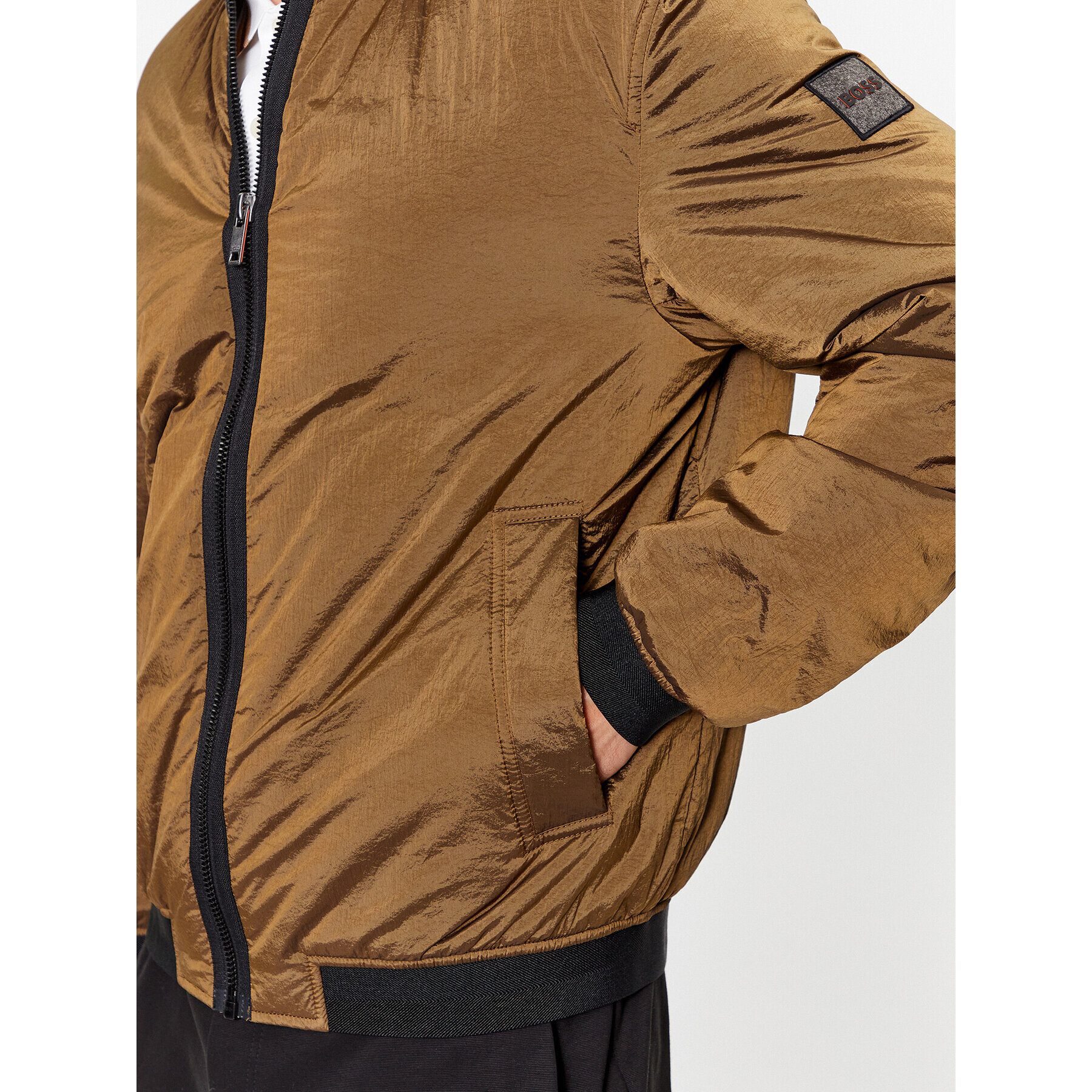 Boss Яке бомбър Overse 50496479 Кафяв Regular Fit - Pepit.bg