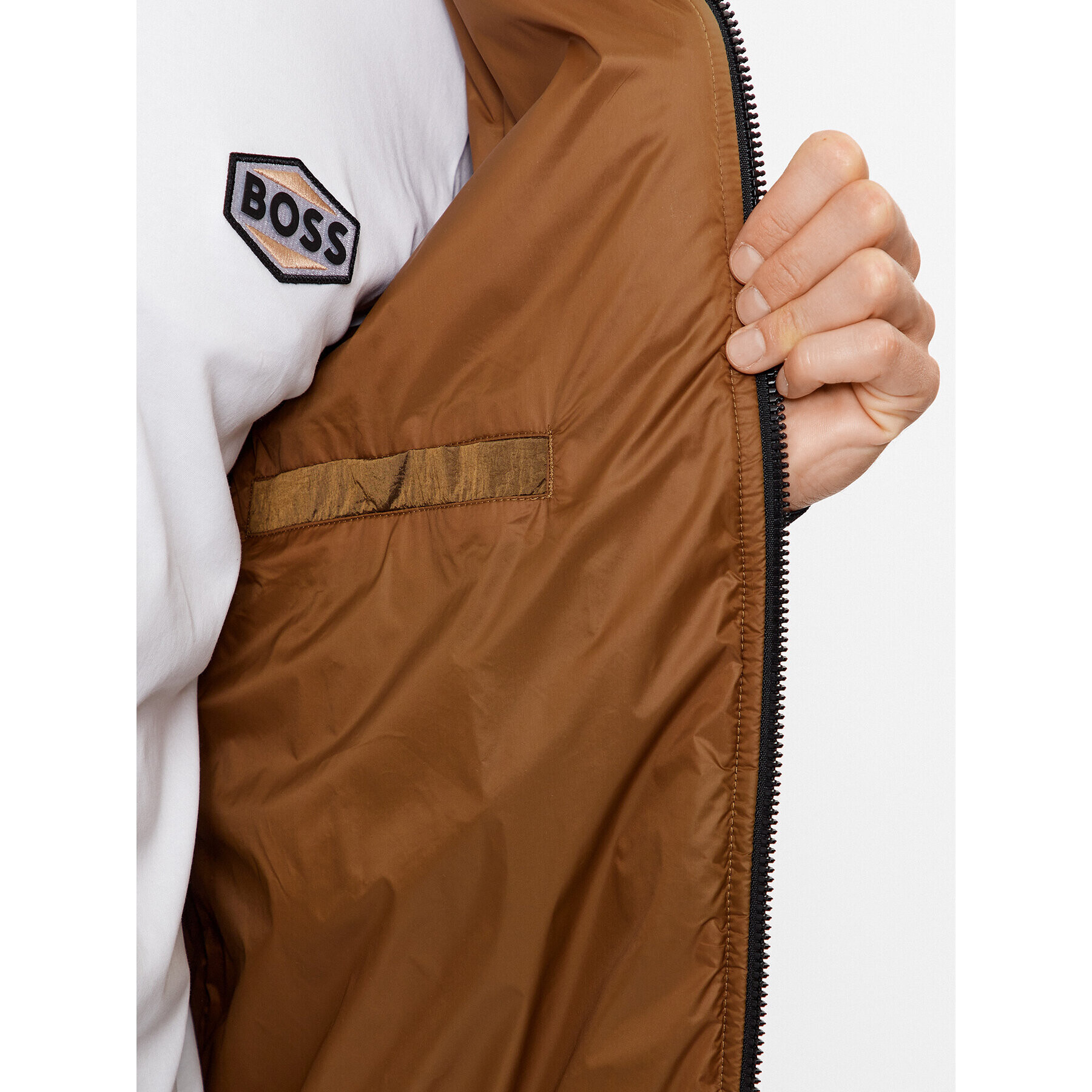 Boss Яке бомбър Overse 50496479 Кафяв Regular Fit - Pepit.bg