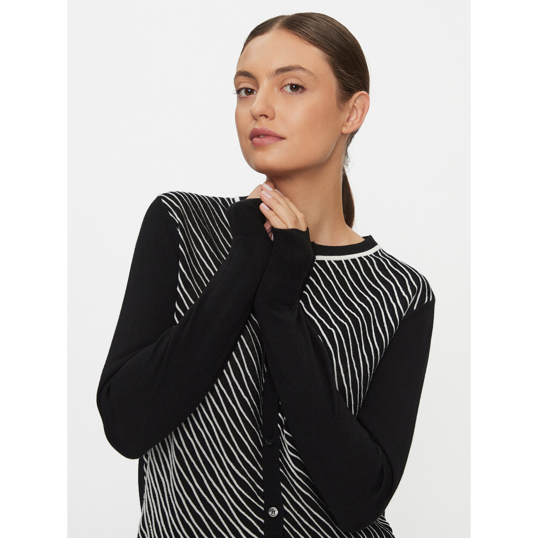 Boss Кардиган 50496450 Черен Regular Fit - Pepit.bg