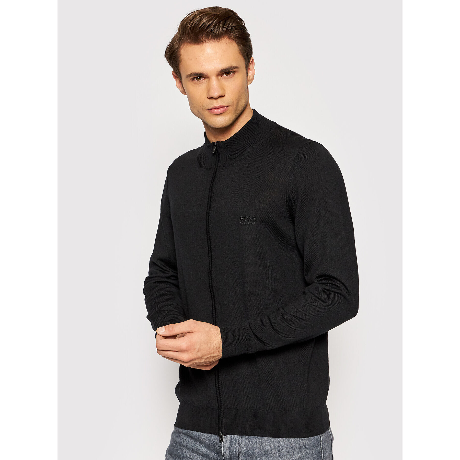Boss Кардиган Balonso-L 50435451 Черен Regular Fit - Pepit.bg
