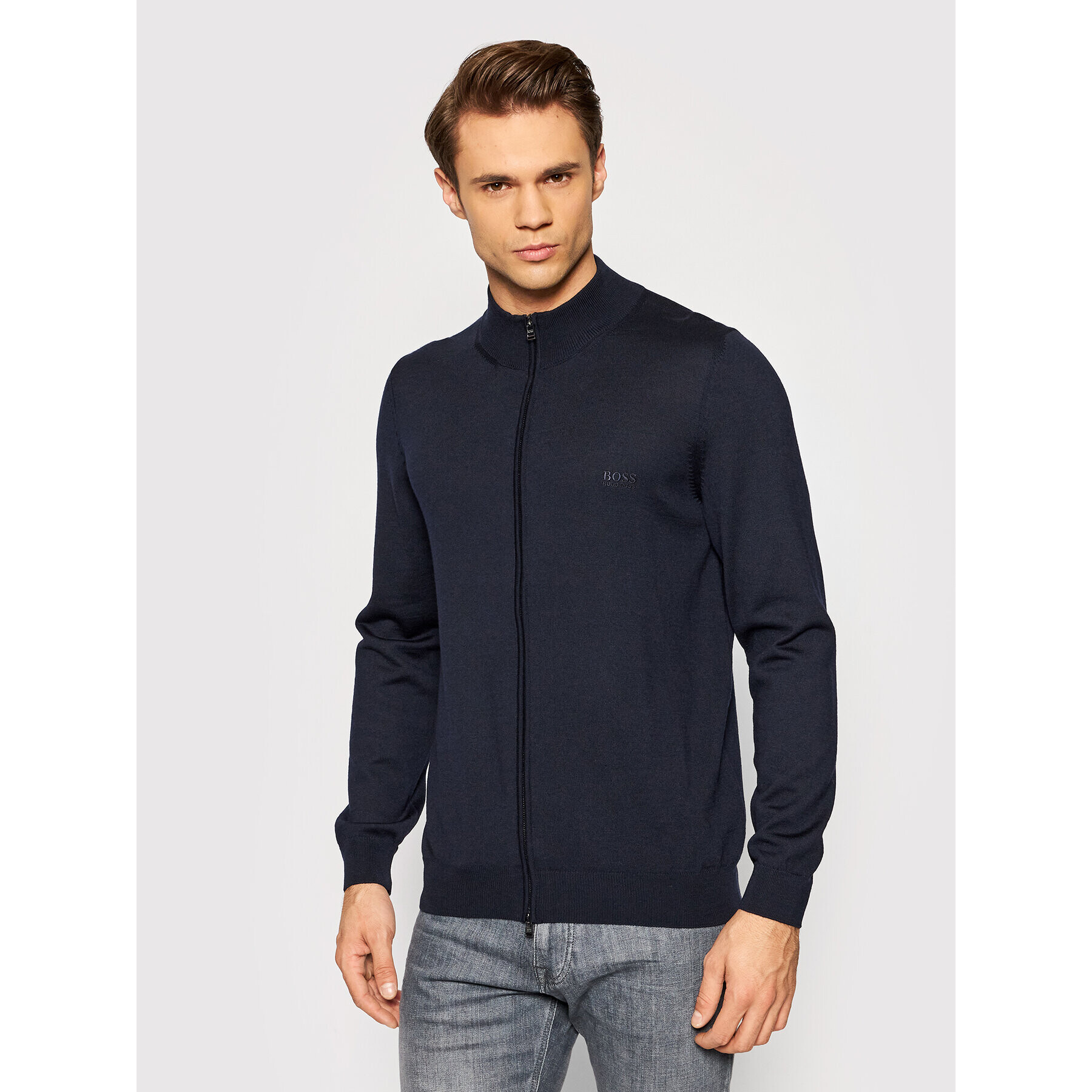 Boss Кардиган Balonso-L 50435451 Тъмносин Regular Fit - Pepit.bg