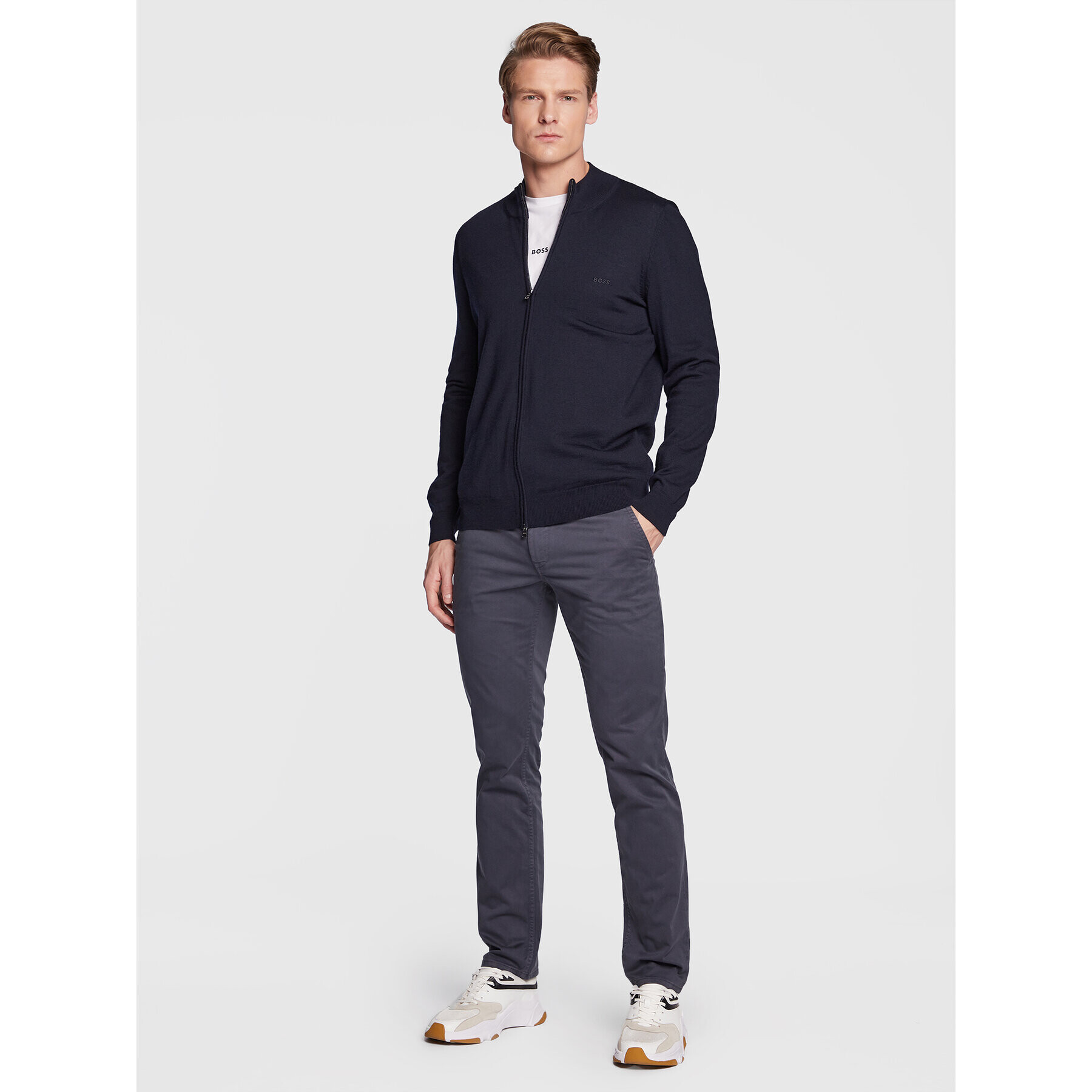 Boss Кардиган Balonso_L 50476347 Тъмносин Regular Fit - Pepit.bg