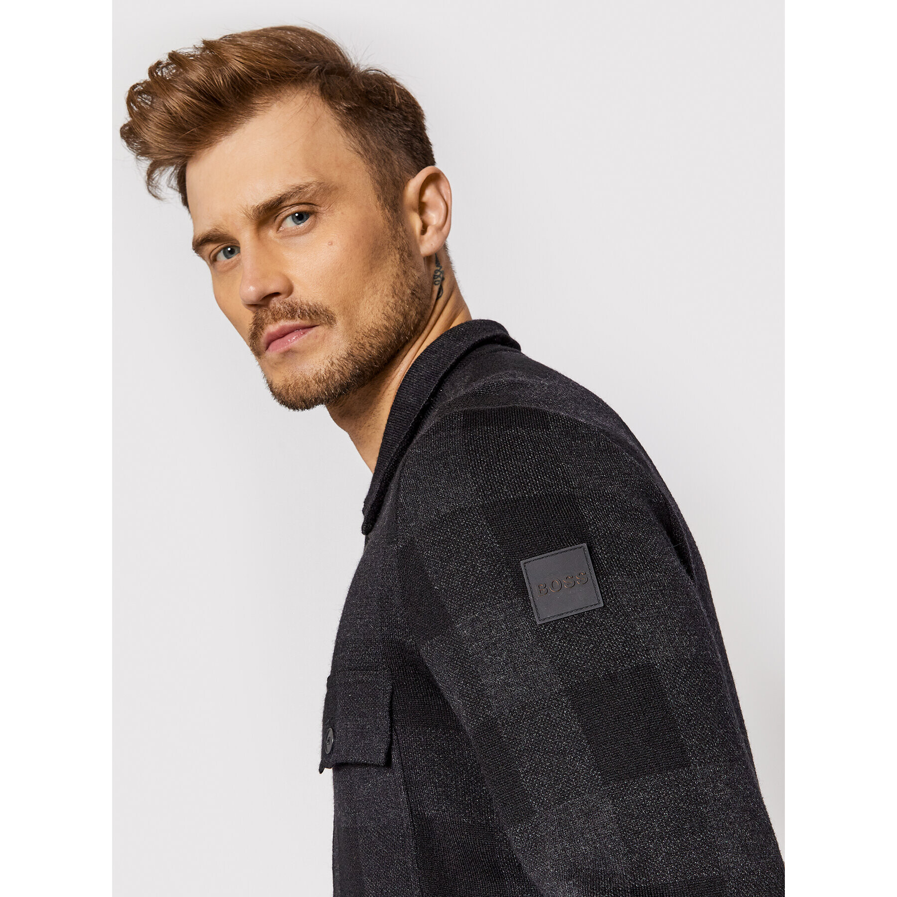 Boss Кардиган Klovel 50455880 Черен Relaxed Fit - Pepit.bg