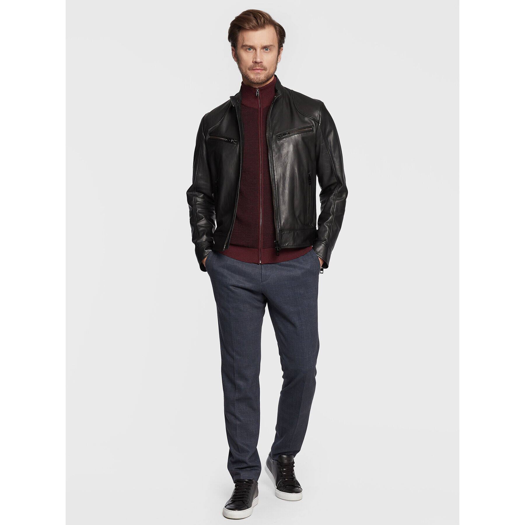 Boss Кардиган Ladriano 50477364 Бордо Regular Fit - Pepit.bg