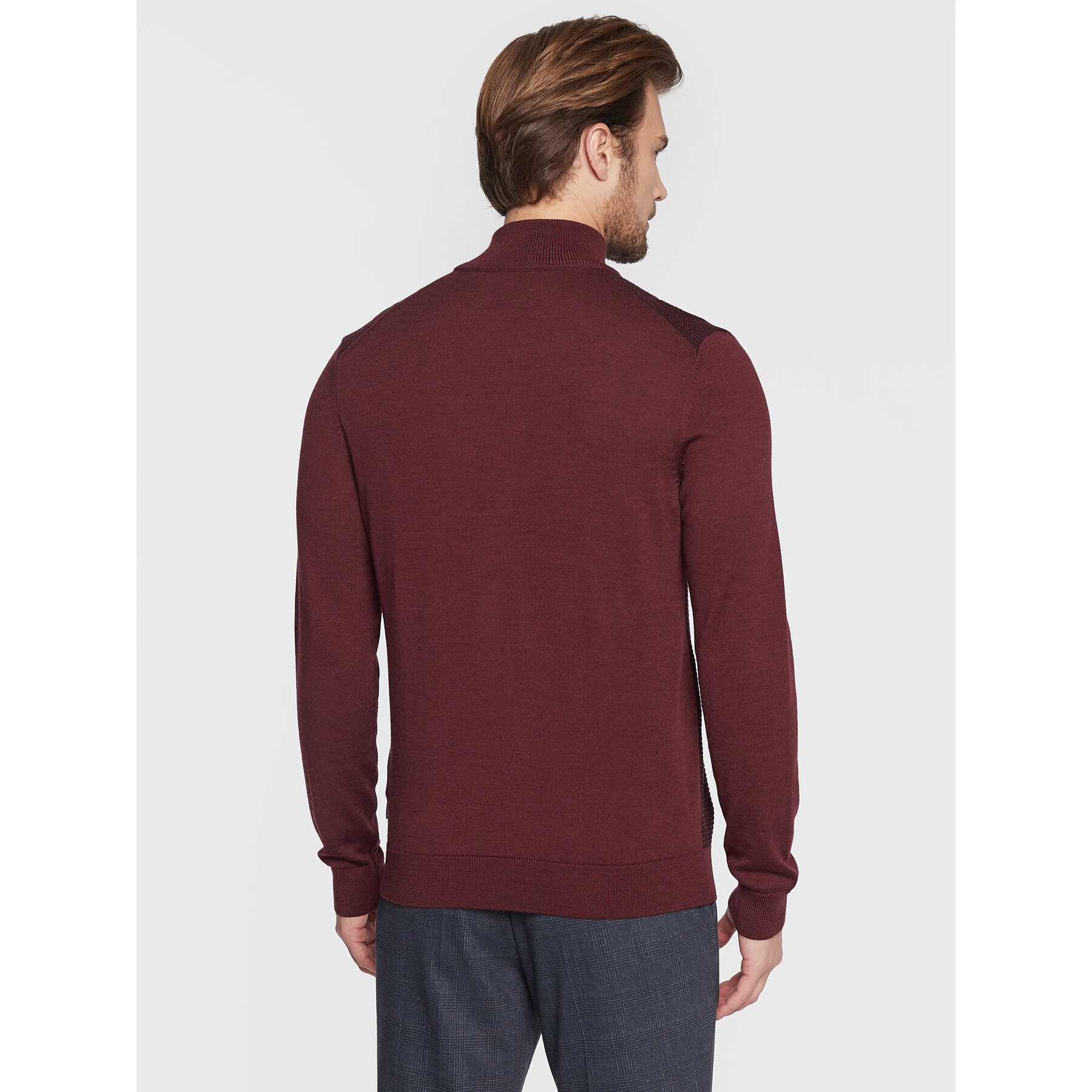 Boss Кардиган Ladriano 50477364 Бордо Regular Fit - Pepit.bg
