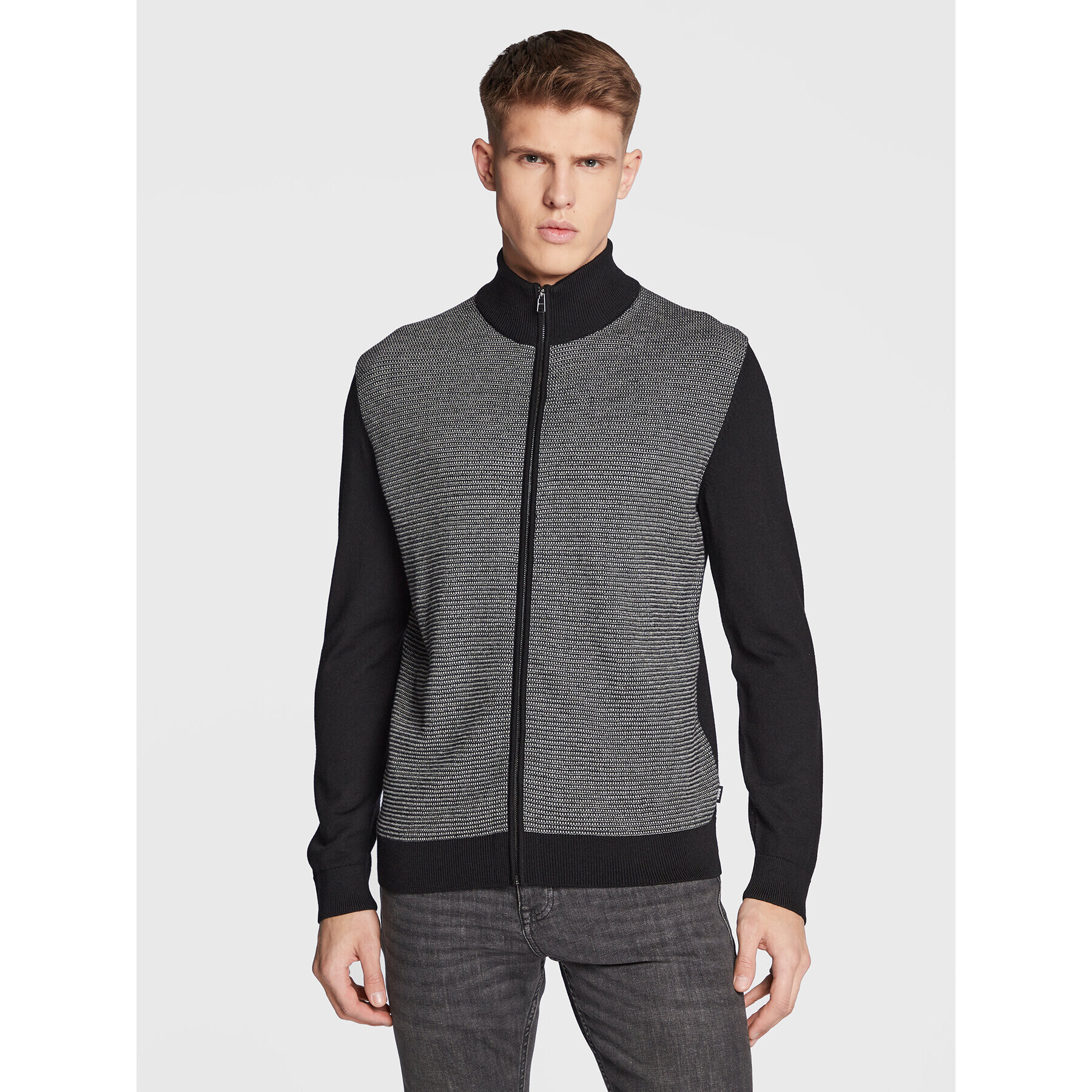 Boss Кардиган Ladriano 50477364 Черен Regular Fit - Pepit.bg