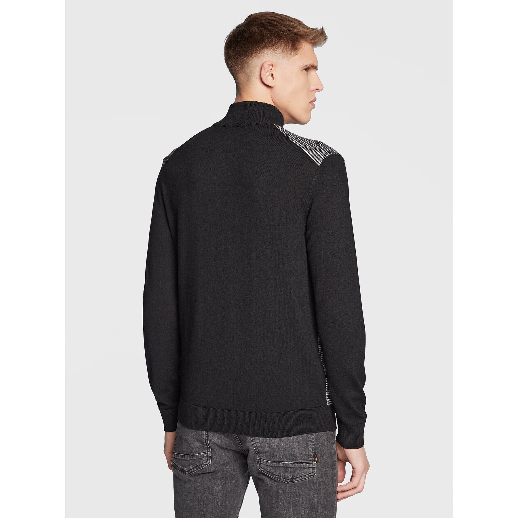 Boss Кардиган Ladriano 50477364 Черен Regular Fit - Pepit.bg