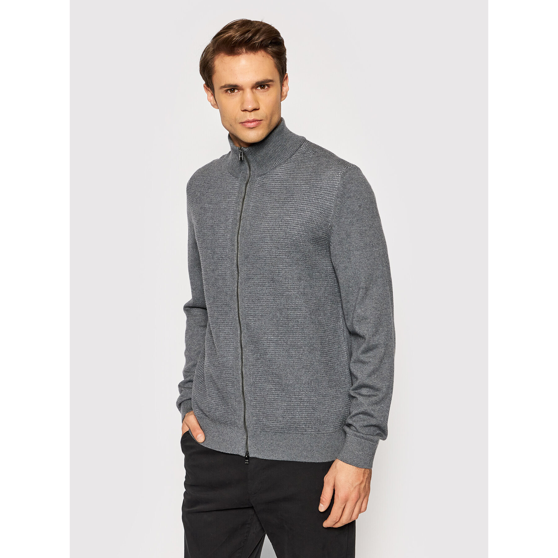 Boss Кардиган Madori 50435350 Сив Regular Fit - Pepit.bg