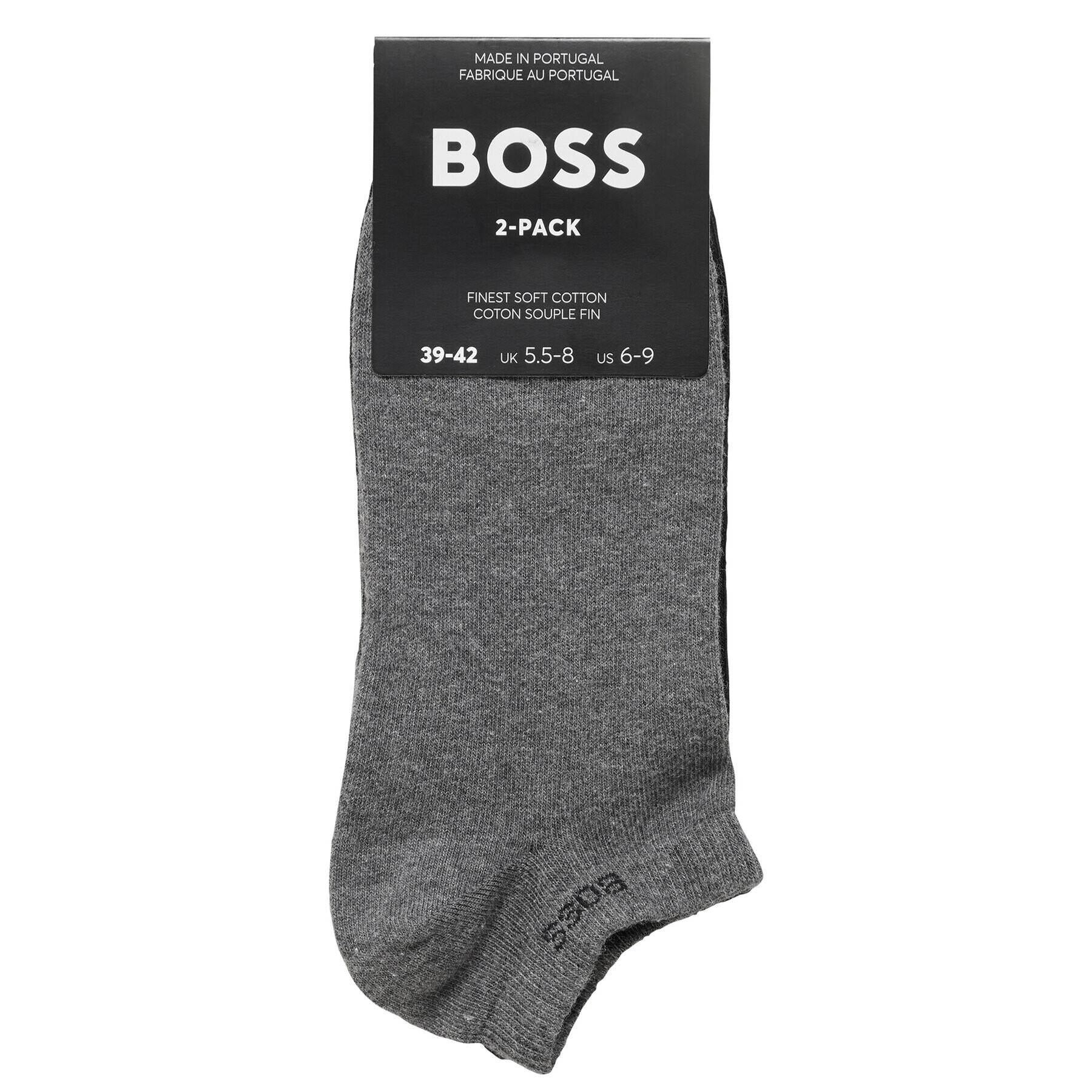 Boss Комплект 2 чифта къси чорапи мъжки 50467730 Сив - Pepit.bg