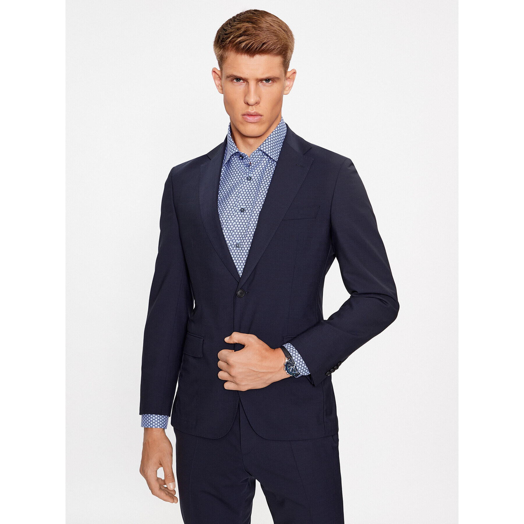 Boss Костюм P-Huge-233 50502500 Тъмносин Slim Fit - Pepit.bg