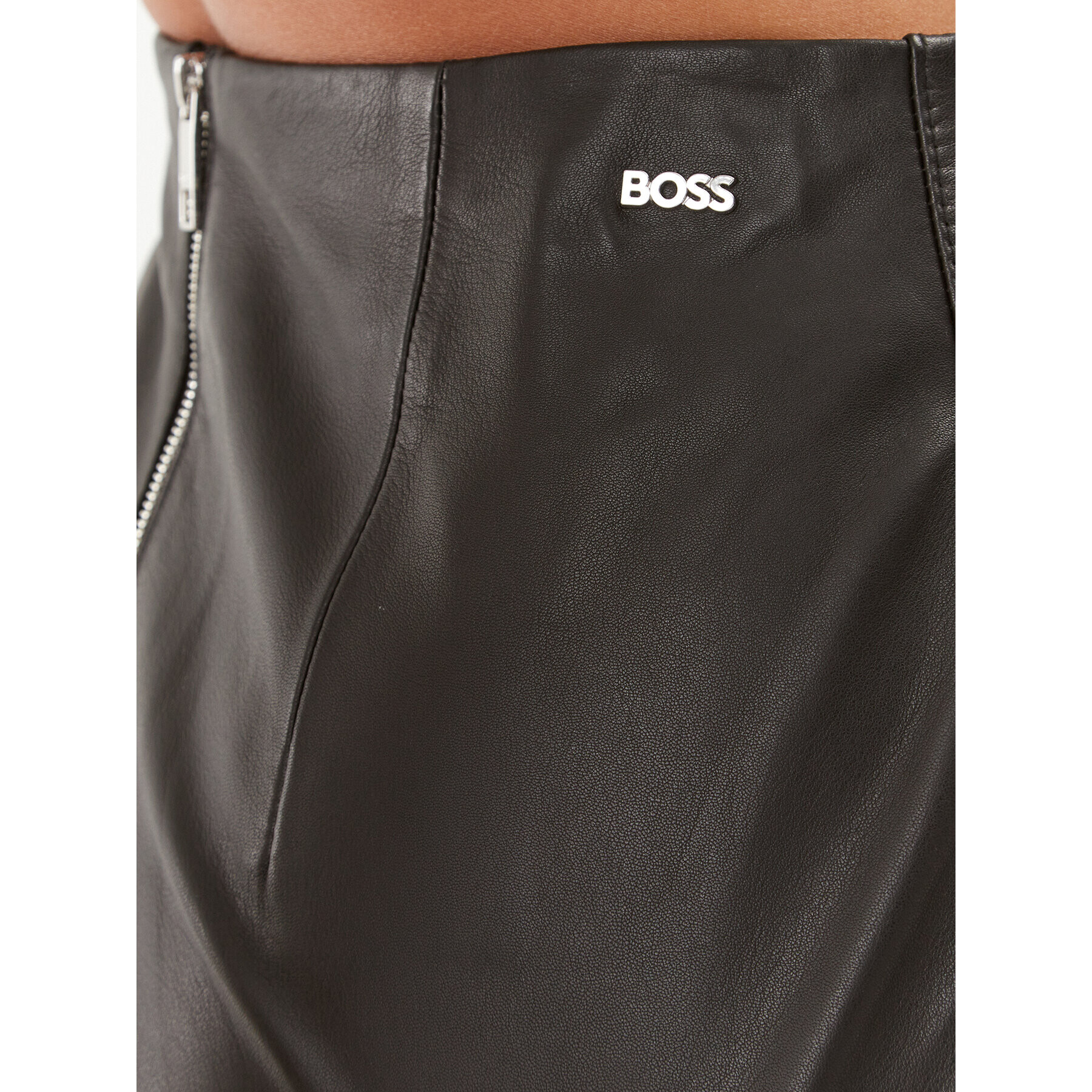 Boss Кожена пола Seminta 50495166 Черен Regular Fit - Pepit.bg