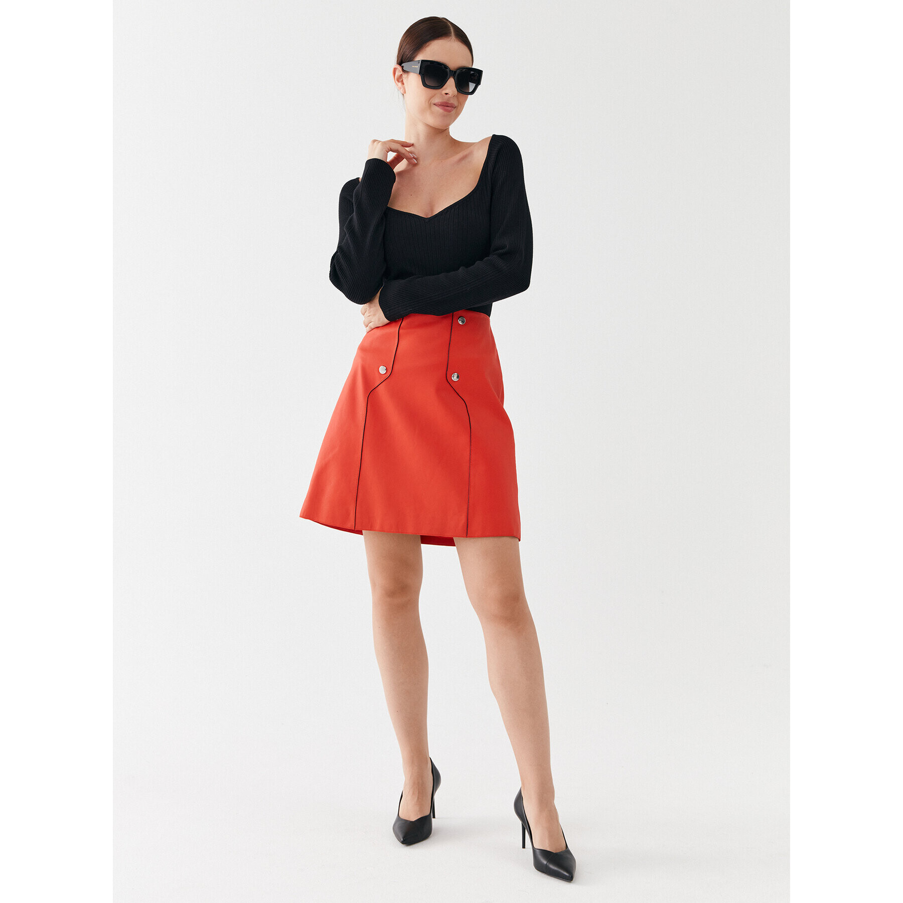 Boss Кожена пола Seminta 50495166 Оранжев Regular Fit - Pepit.bg