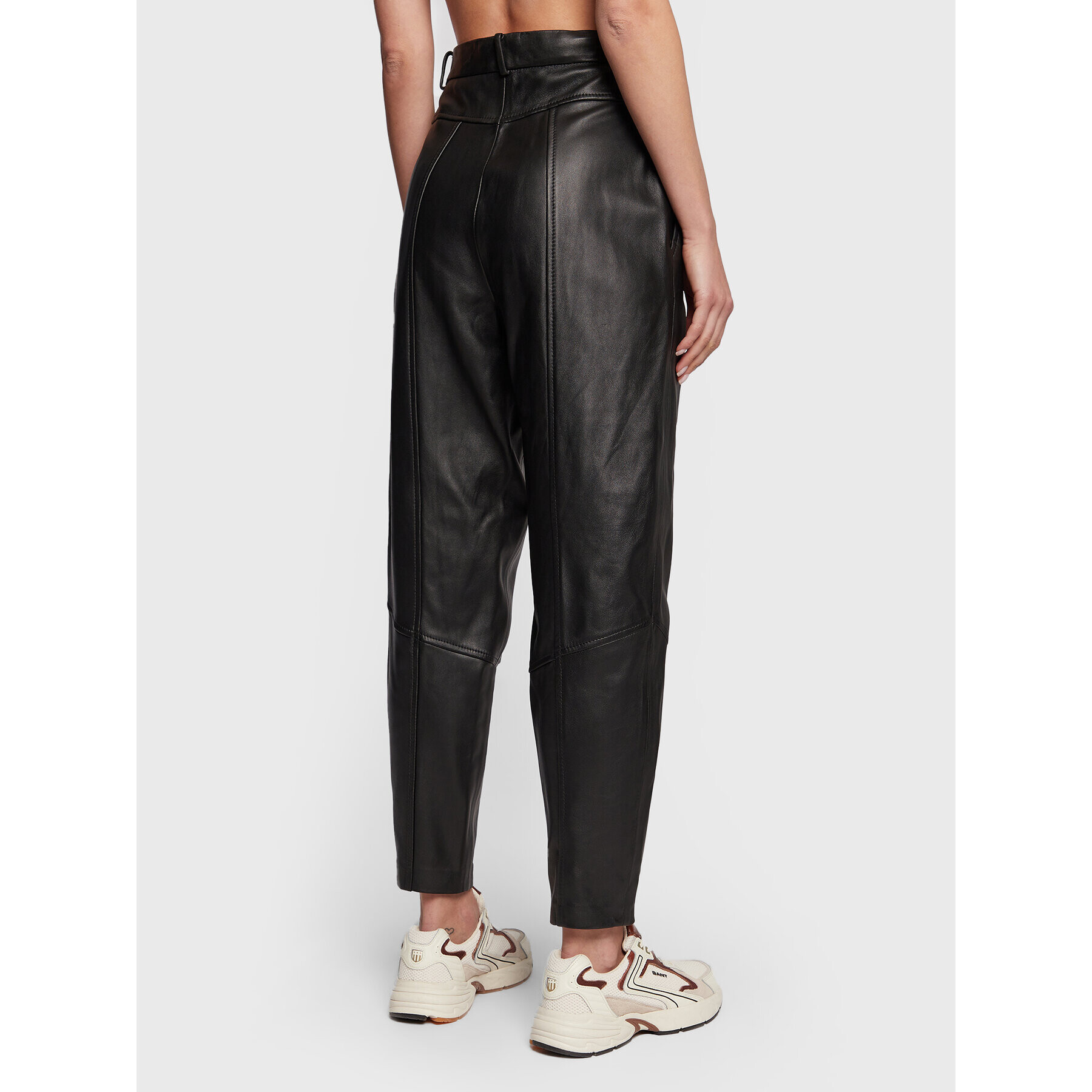 Boss Кожени панталони Sistine 50476100 Черен Regular Fit - Pepit.bg