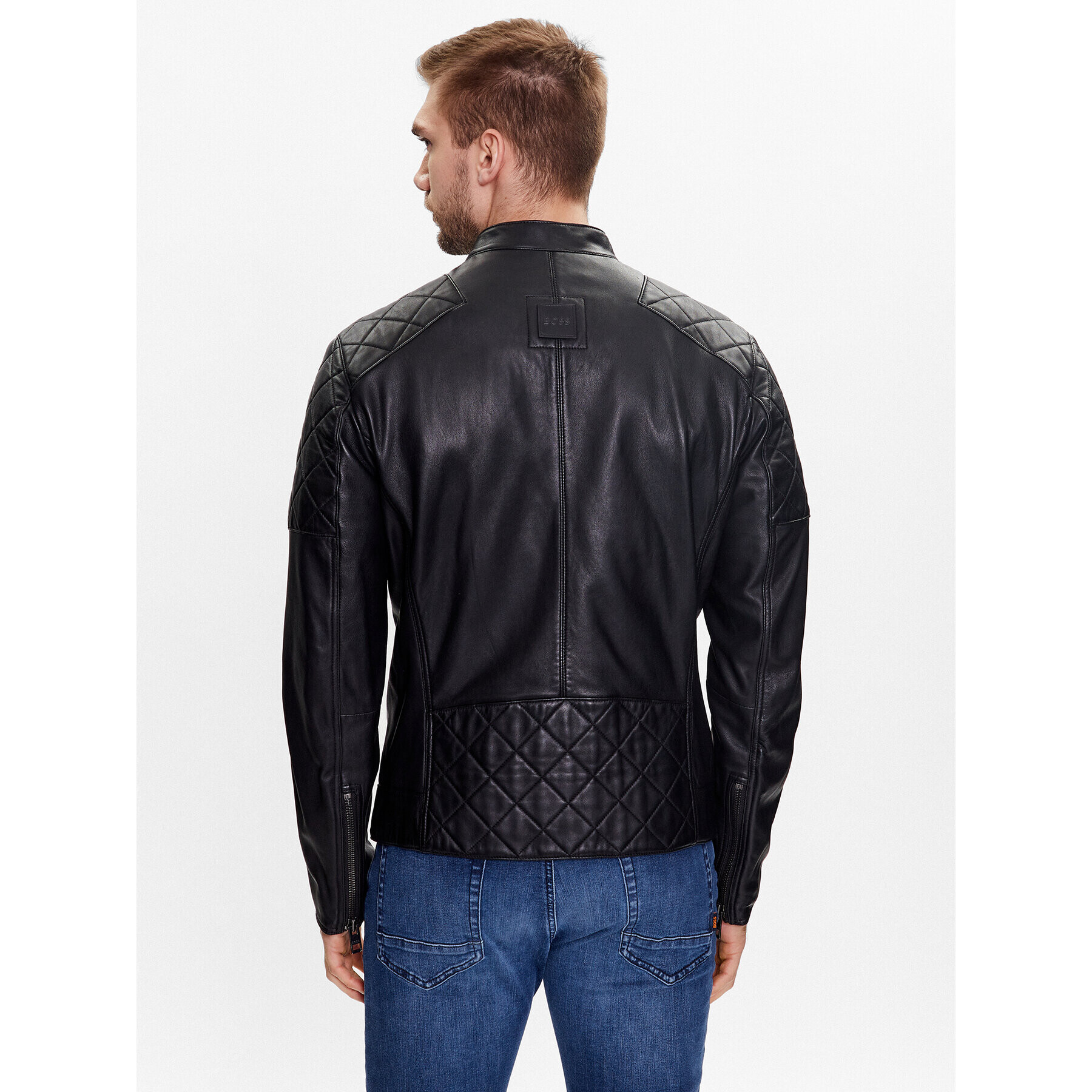 Boss Кожено яке 50485083 Черен Slim Fit - Pepit.bg