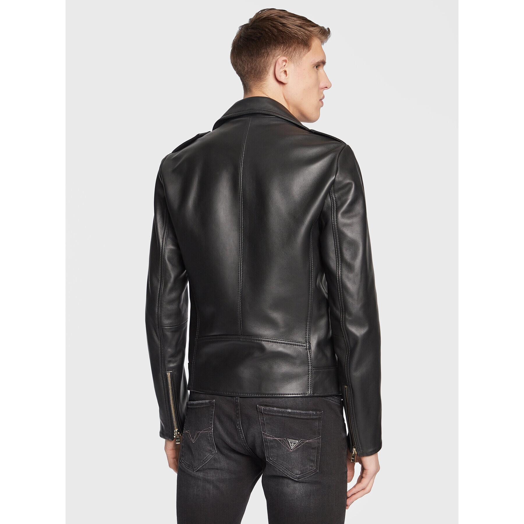 Boss Кожено яке 50494272 Черен Regular Fit - Pepit.bg