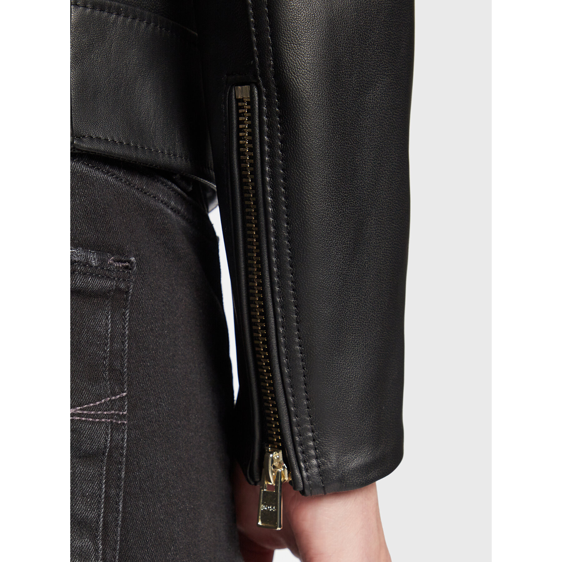 Boss Кожено яке 50494272 Черен Regular Fit - Pepit.bg