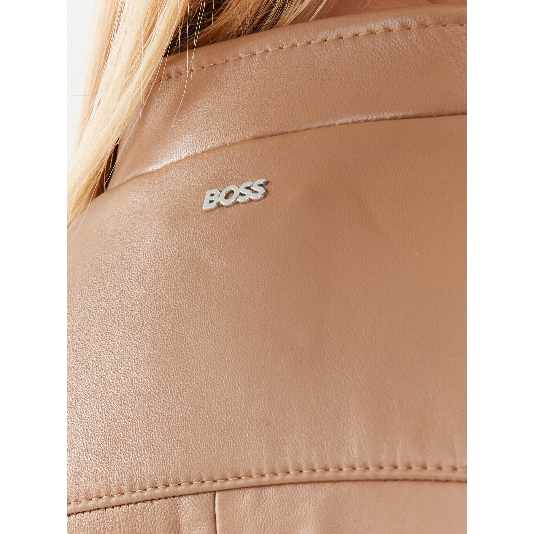 Boss Кожено яке 50501269 Кафяв Slim Fit - Pepit.bg