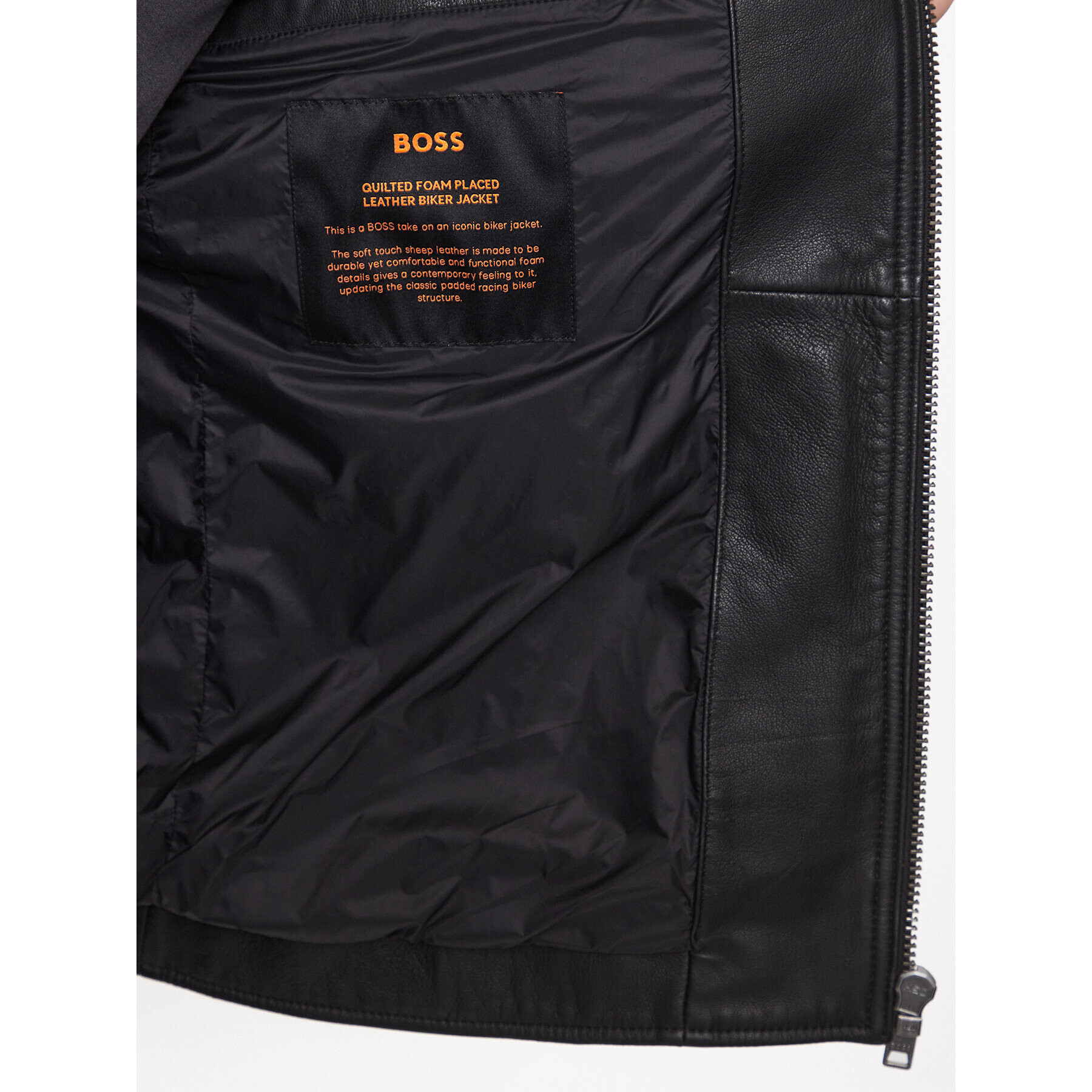 Boss Кожено яке 50505031 Черен Slim Fit - Pepit.bg