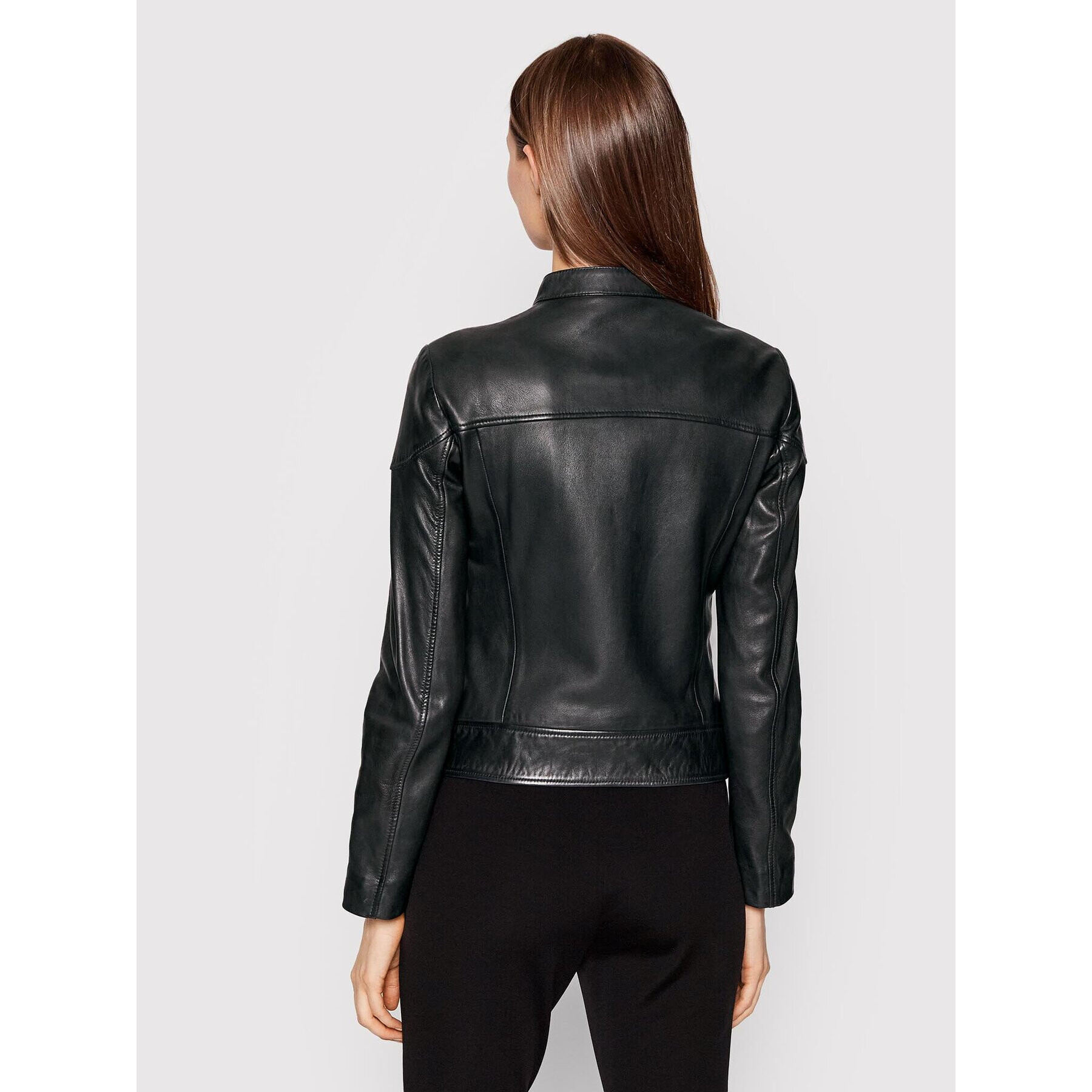 Boss Кожено яке C_Saflima1 50472482 Черен Regular Fit - Pepit.bg