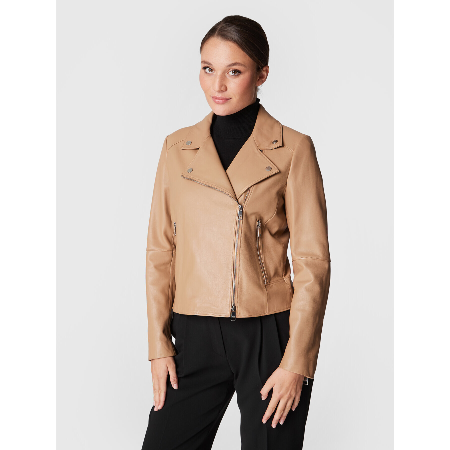 Boss Кожено яке C_Saleli1 50457105 Бежов Regular Fit - Pepit.bg