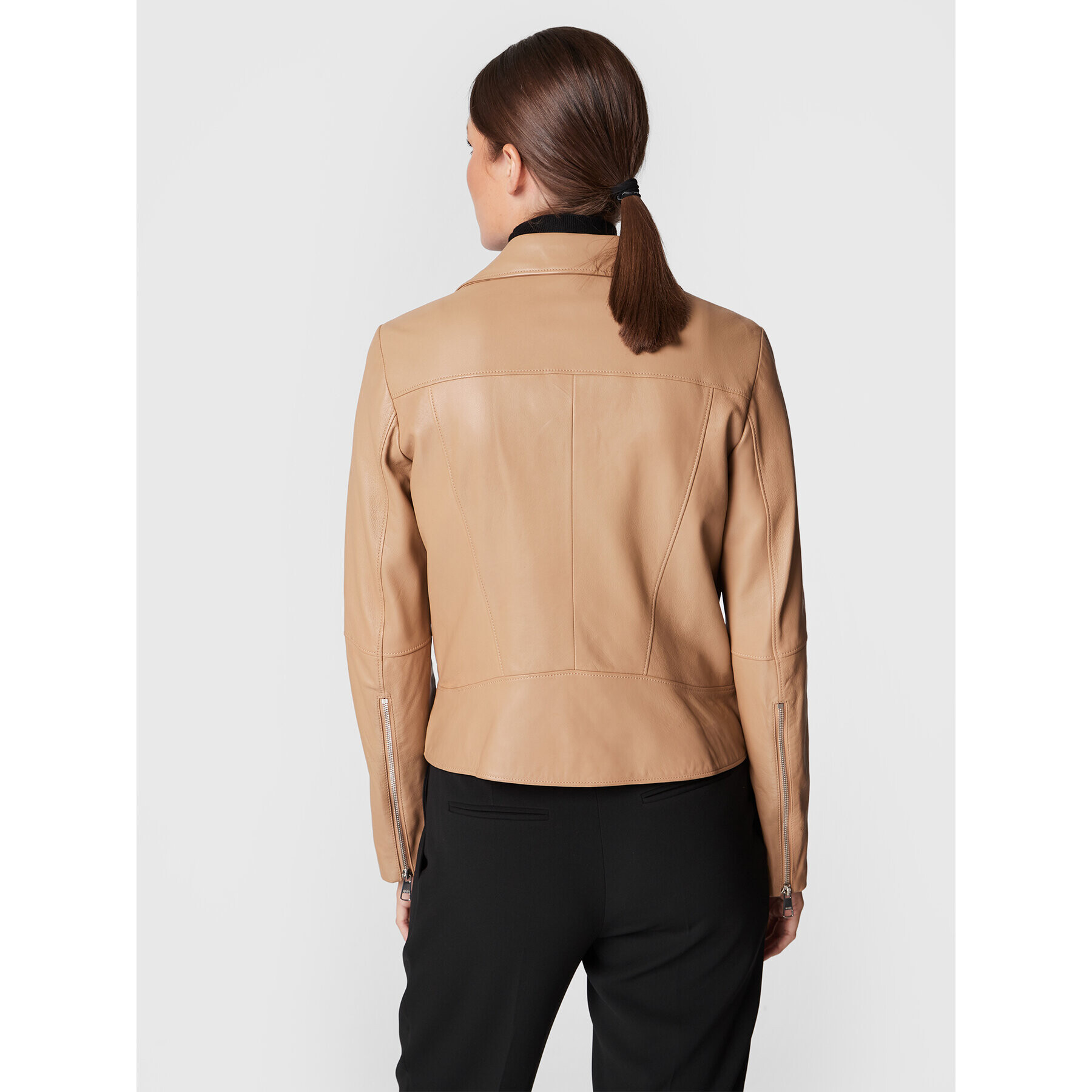 Boss Кожено яке C_Saleli1 50457105 Бежов Regular Fit - Pepit.bg