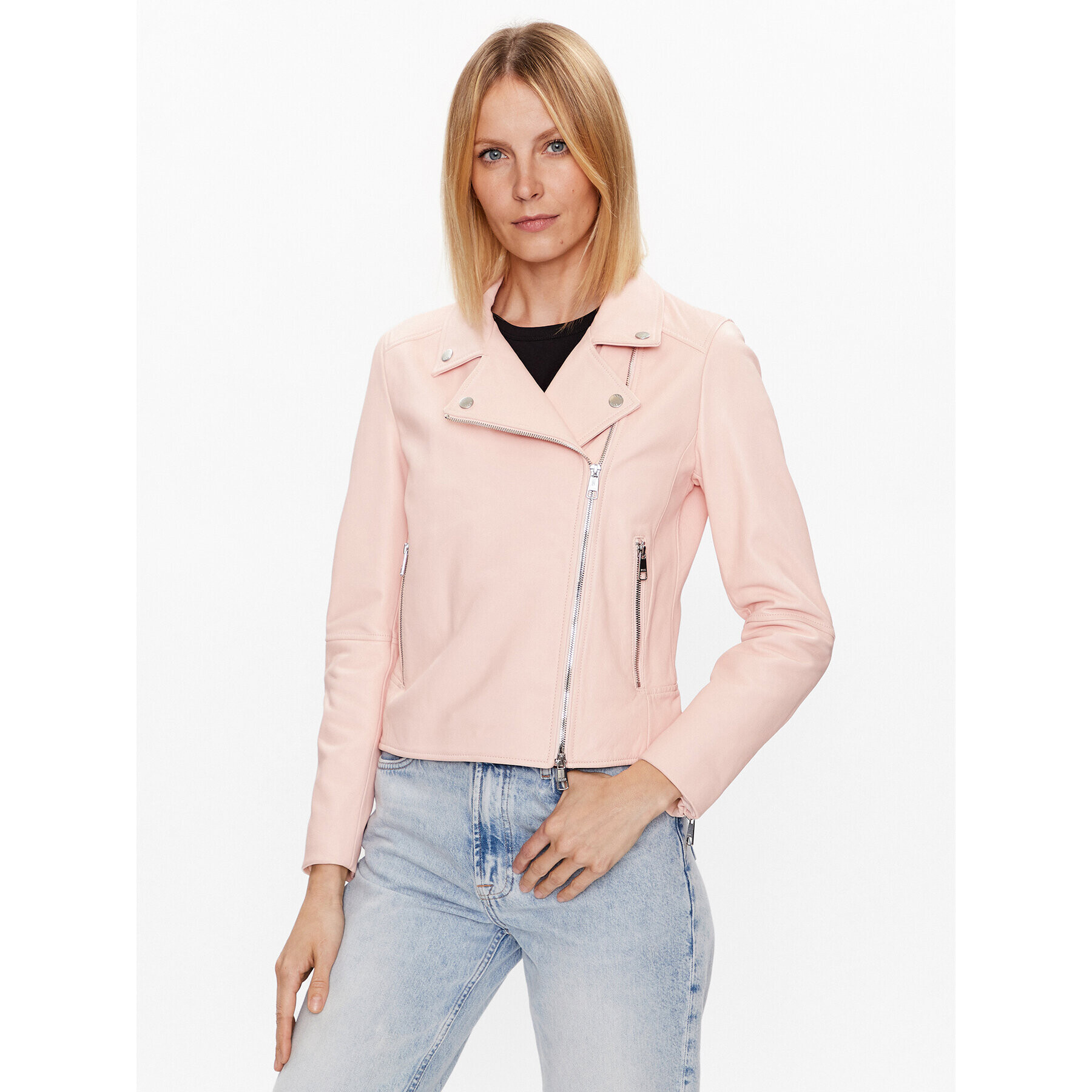 Boss Кожено яке C_Saleli3 50487600 Розов Slim Fit - Pepit.bg