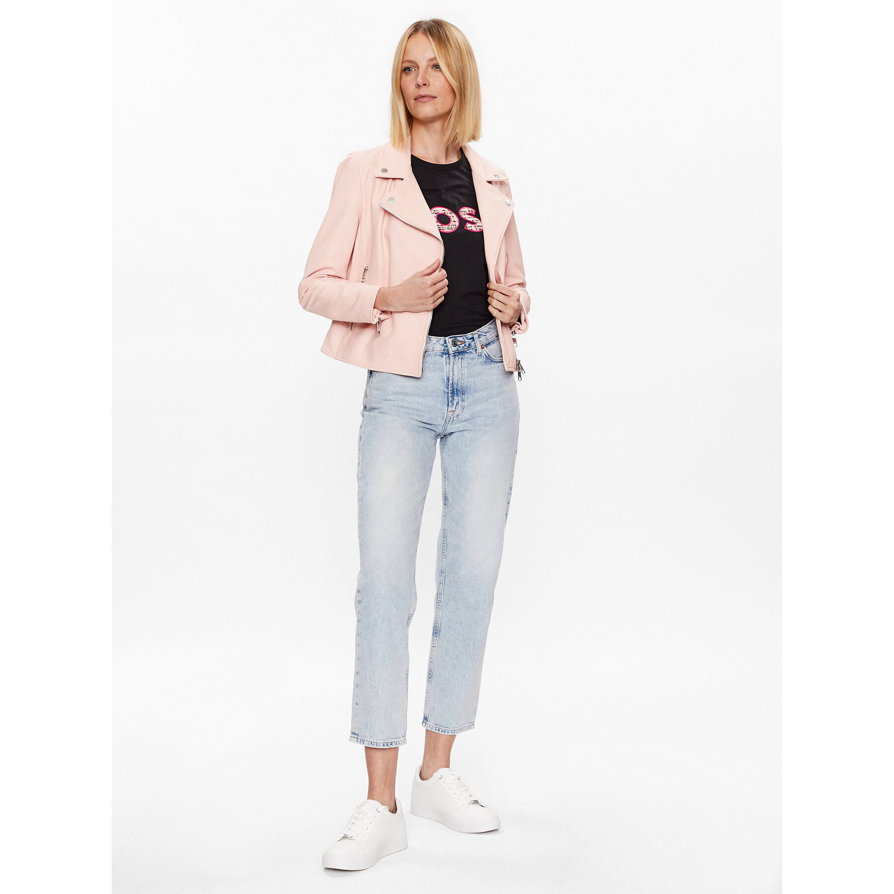 Boss Кожено яке C_Saleli3 50487600 Розов Slim Fit - Pepit.bg