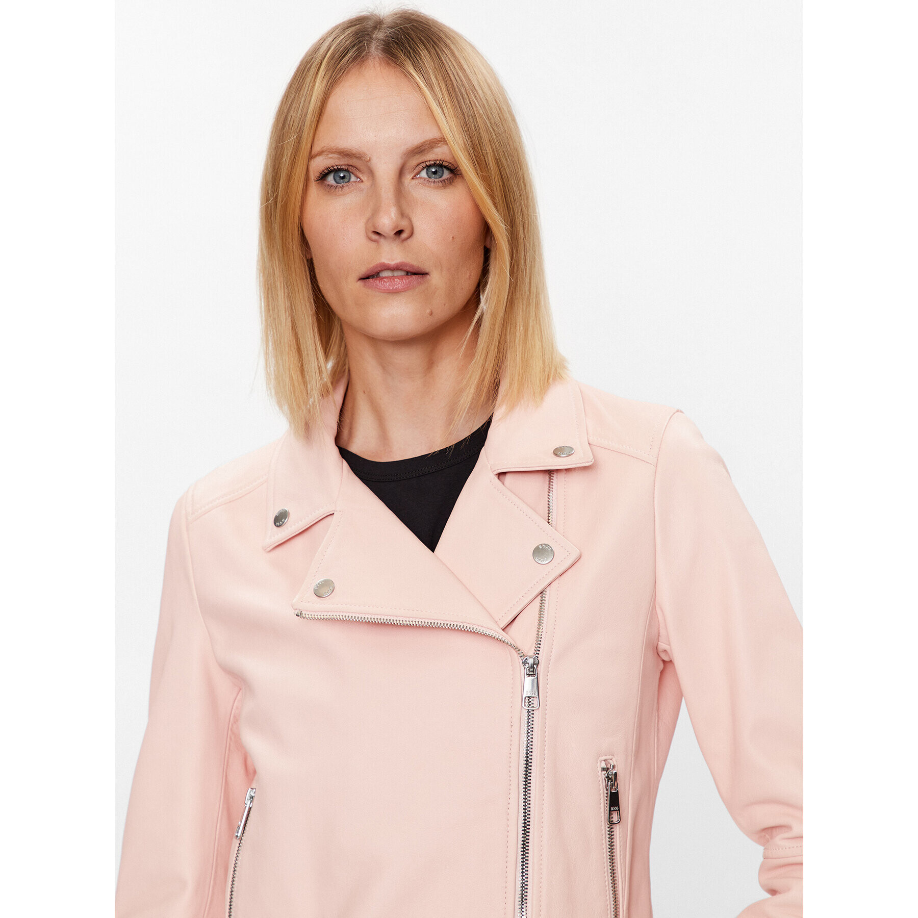 Boss Кожено яке C_Saleli3 50487600 Розов Slim Fit - Pepit.bg