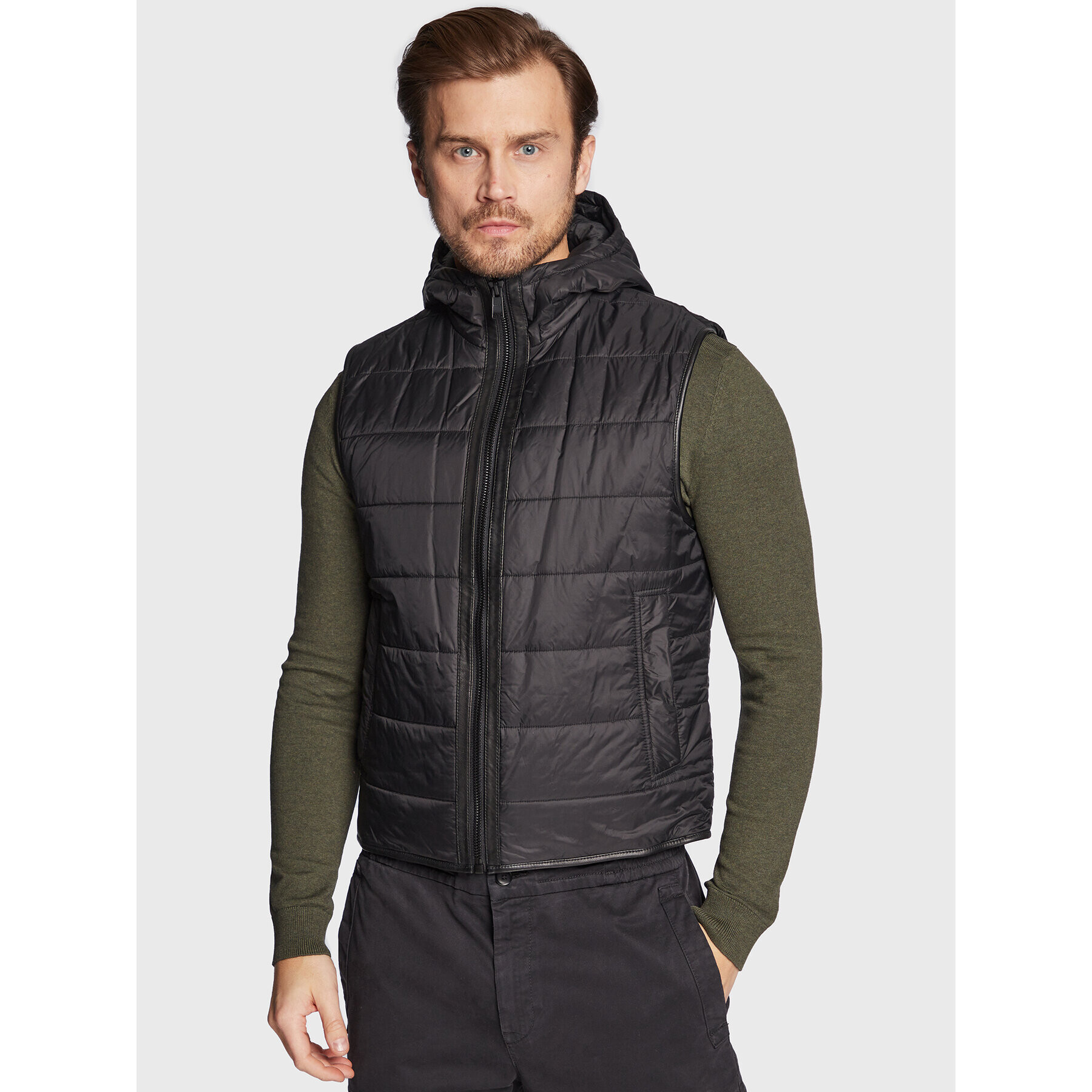 Boss Кожено яке Jagor 50476995 Черен Regular Fit - Pepit.bg