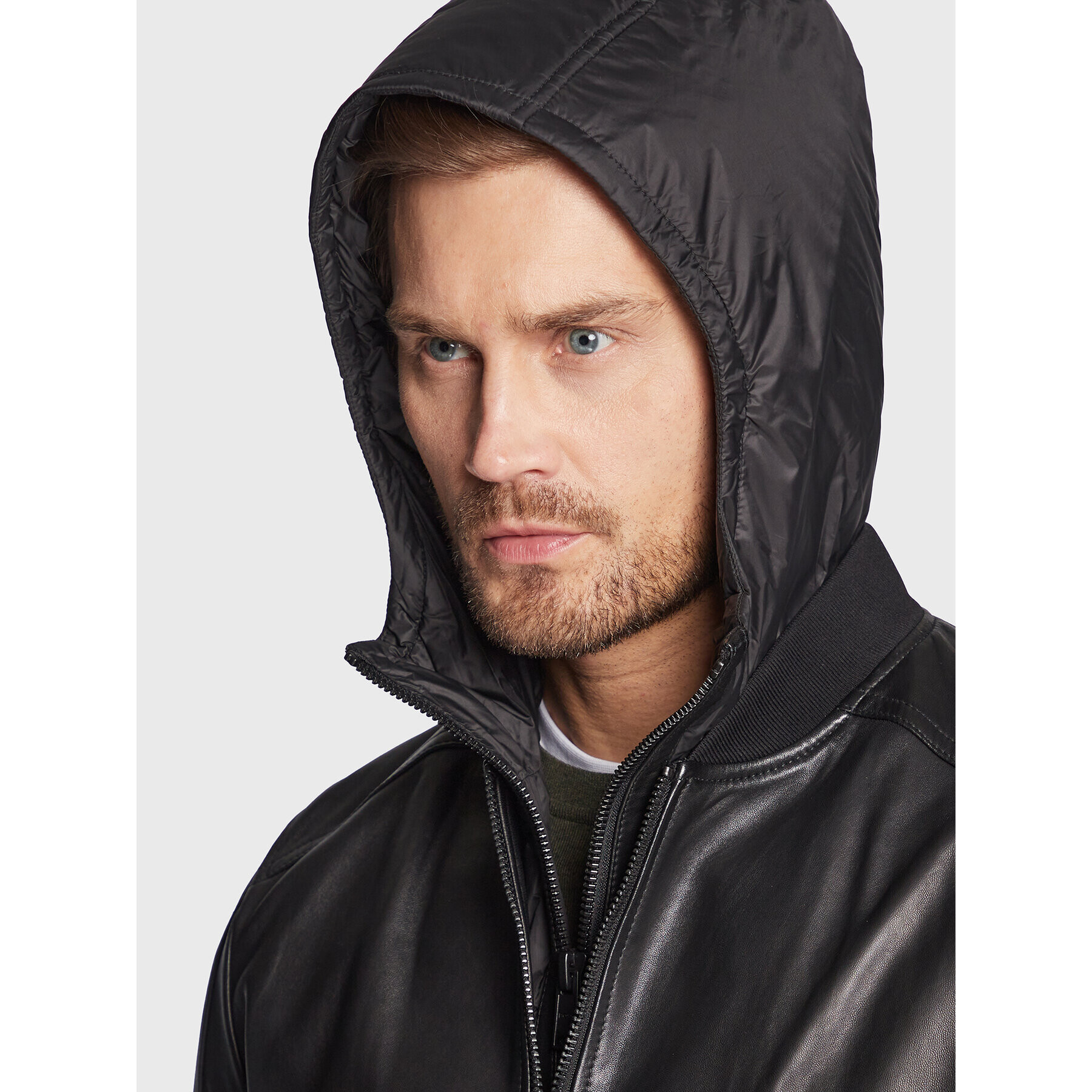 Boss Кожено яке Jagor 50476995 Черен Regular Fit - Pepit.bg
