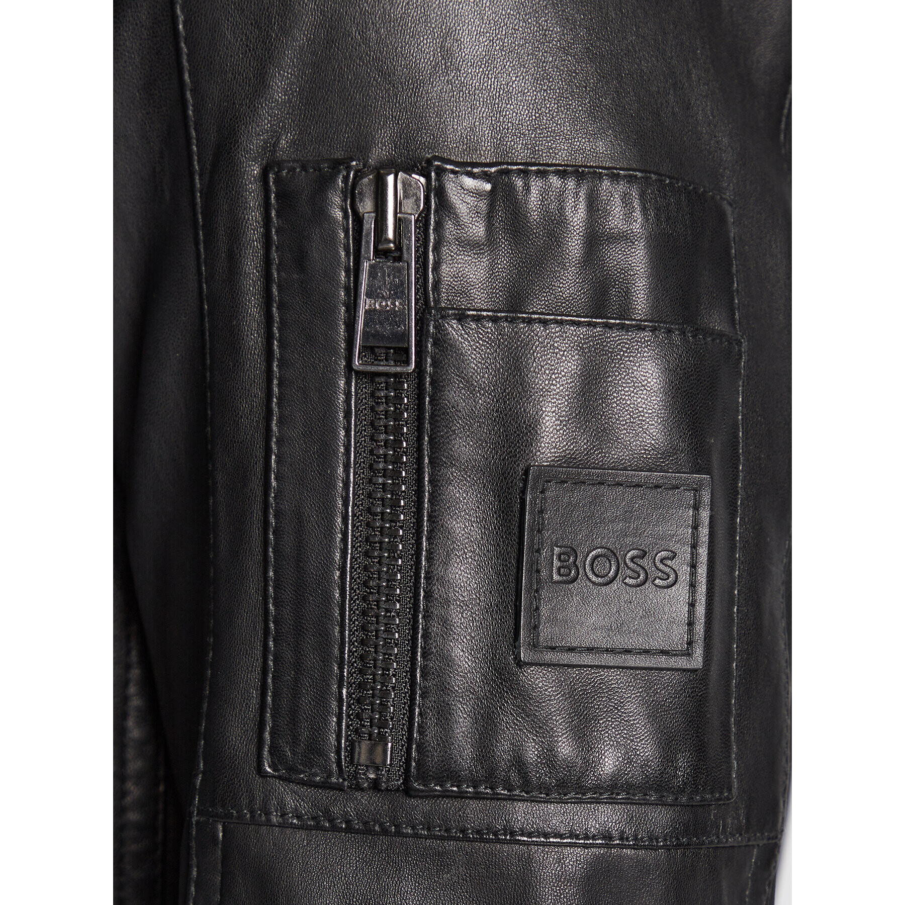 Boss Кожено яке Jagor 50476995 Черен Regular Fit - Pepit.bg