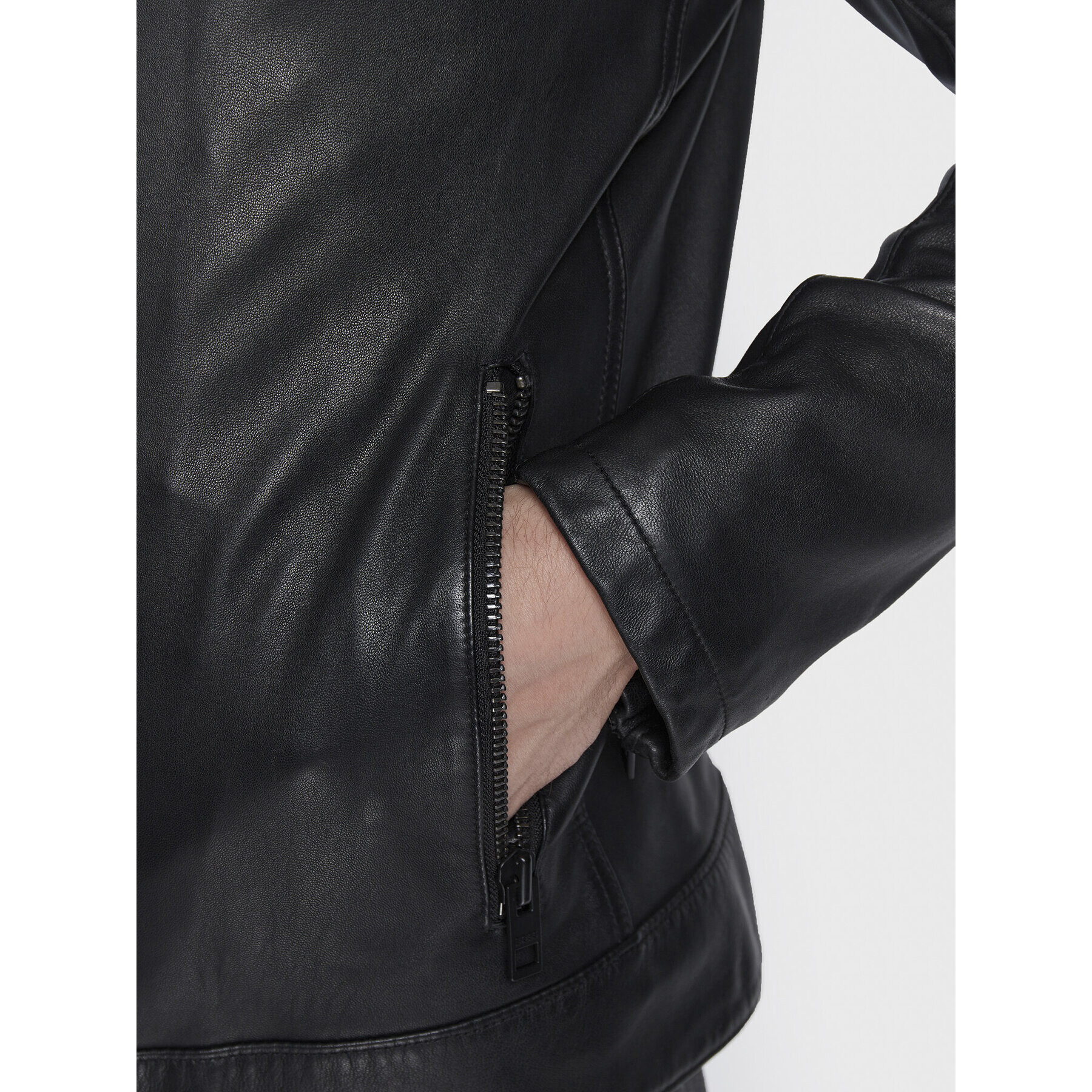 Boss Кожено яке Joset 50477258 Черен Slim Fit - Pepit.bg