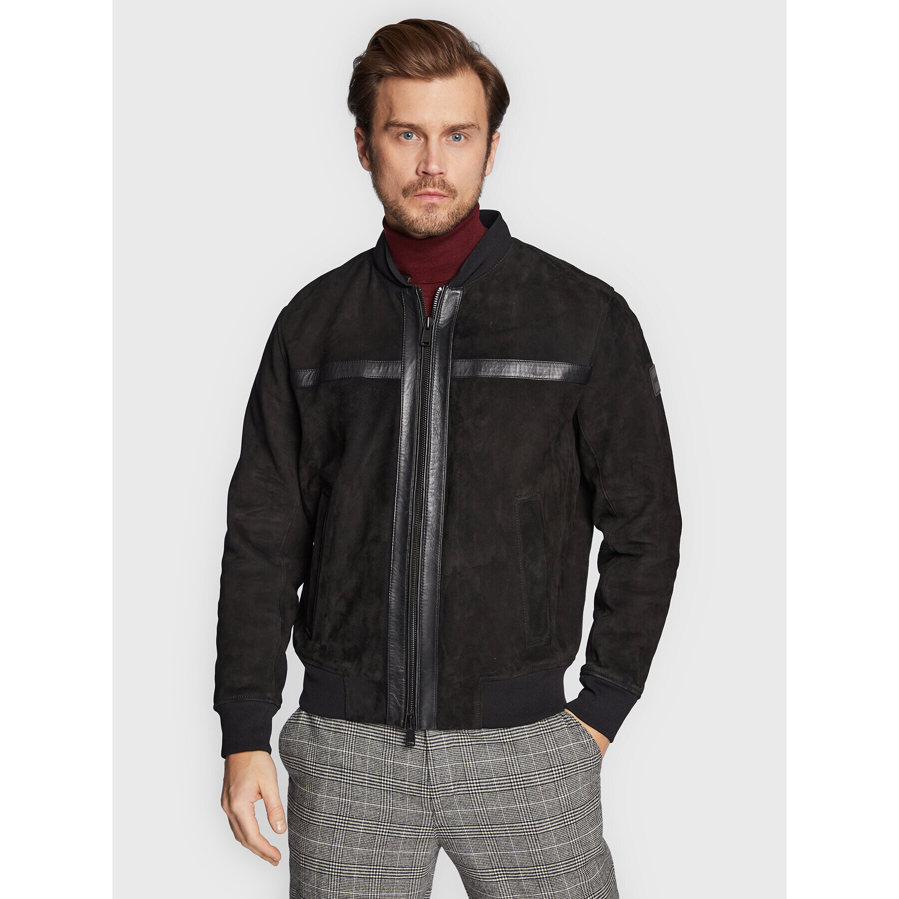 Boss Кожено яке Jur 50476983 Черен Regular Fit - Pepit.bg