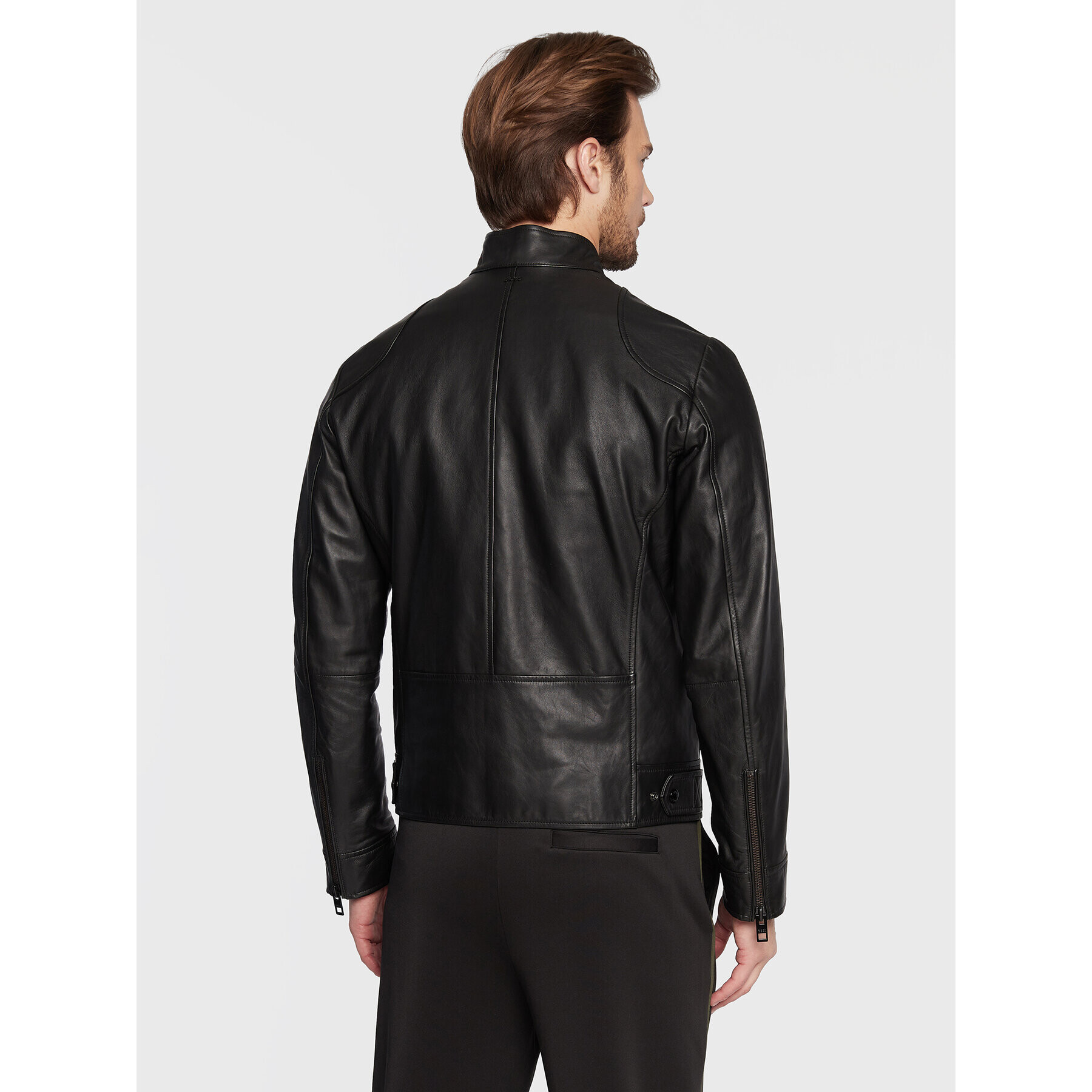 Boss Кожено яке Malton 1 50476447 Черен Slim Fit - Pepit.bg