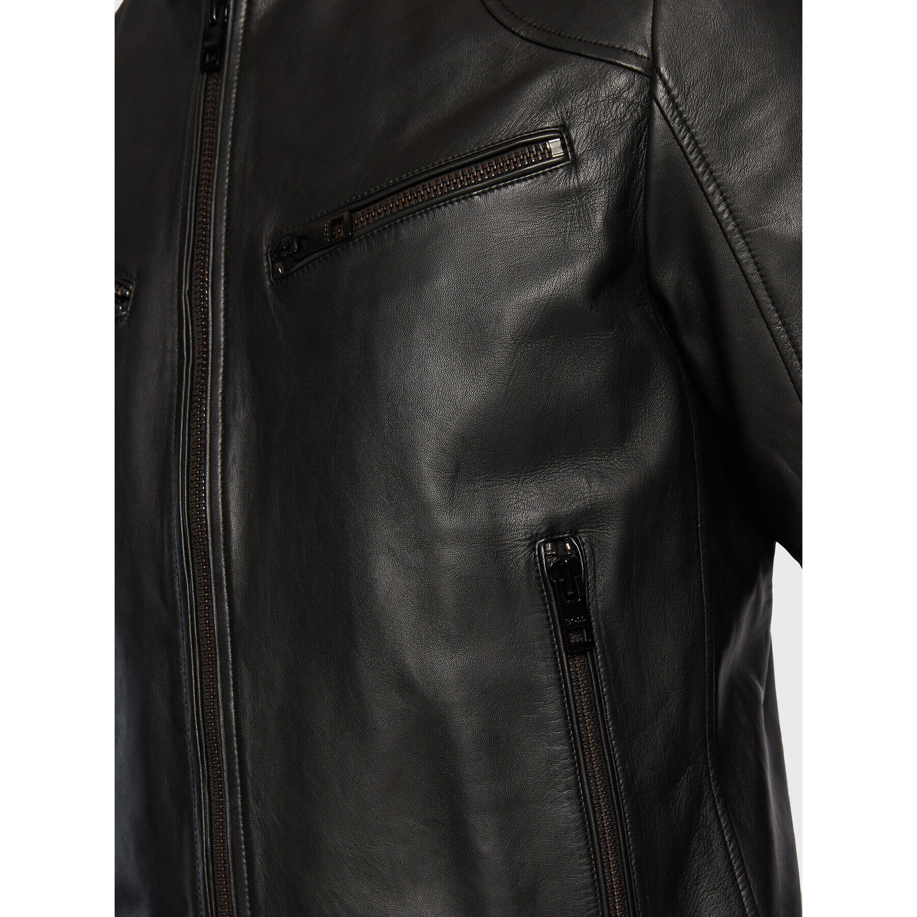 Boss Кожено яке Malton 1 50476447 Черен Slim Fit - Pepit.bg