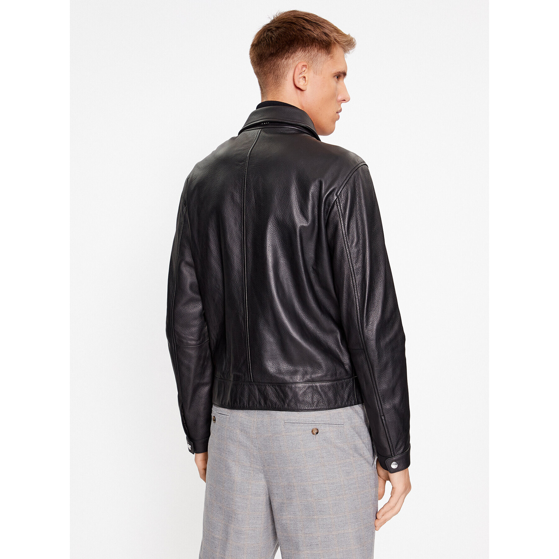 Boss Кожено яке Mapson3 50499425 Черен Regular Fit - Pepit.bg