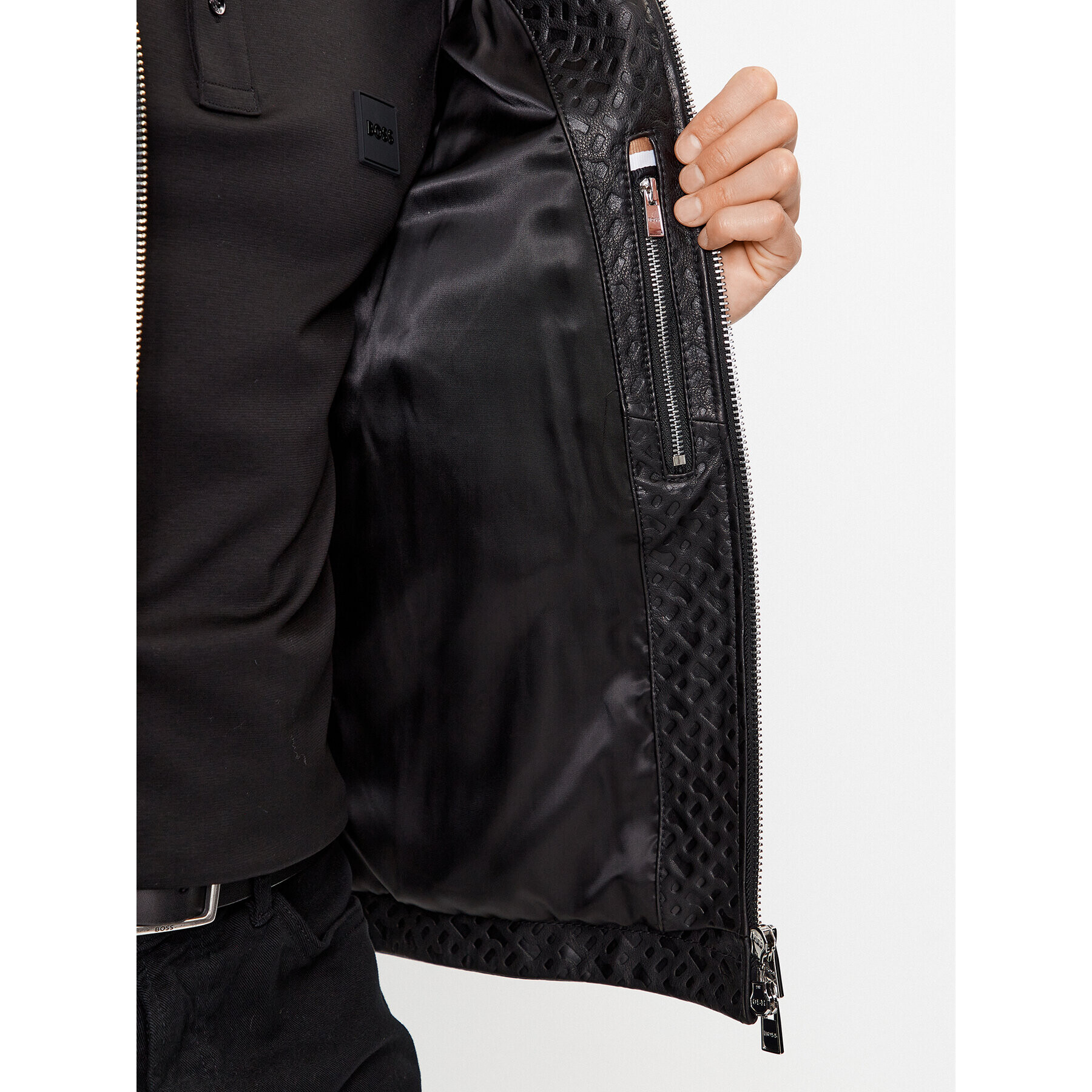 Boss Кожено яке Martel 50497890 Черен Regular Fit - Pepit.bg